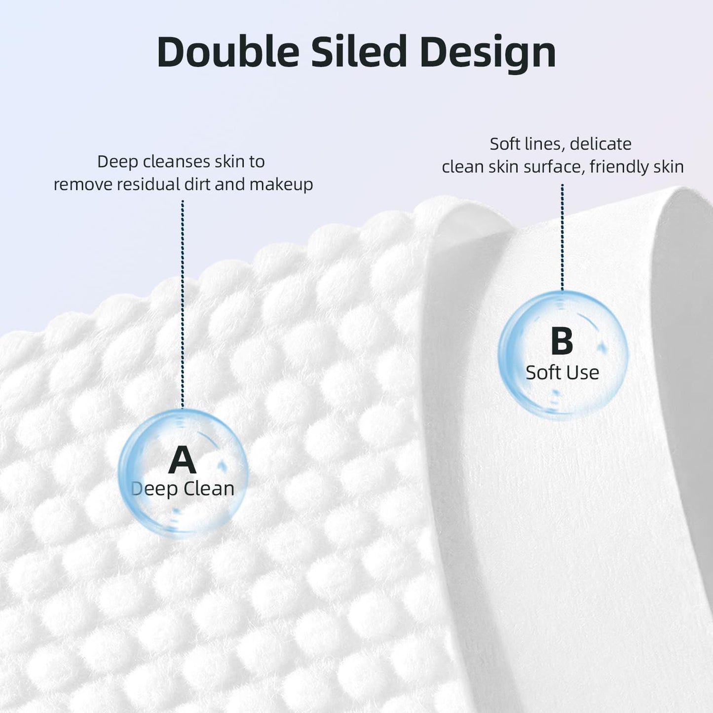 Disposable XL Face Towels – Biodegradable, Super Soft & Thick Cleansing Wipes for Sensitive Skin, Makeup Removal, Travel & Daily Use (50)