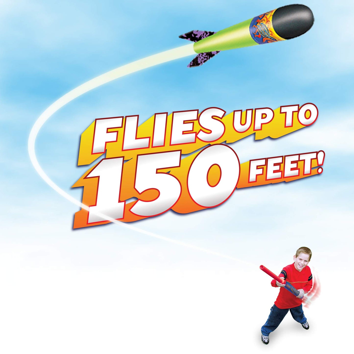 Geospace Handheld Stomp Rocket Battle Pack – 36" Foam Rockets with 2 Launchers, 4 Rockets, Outdoor Fun Toy for Kids Boys & Girls