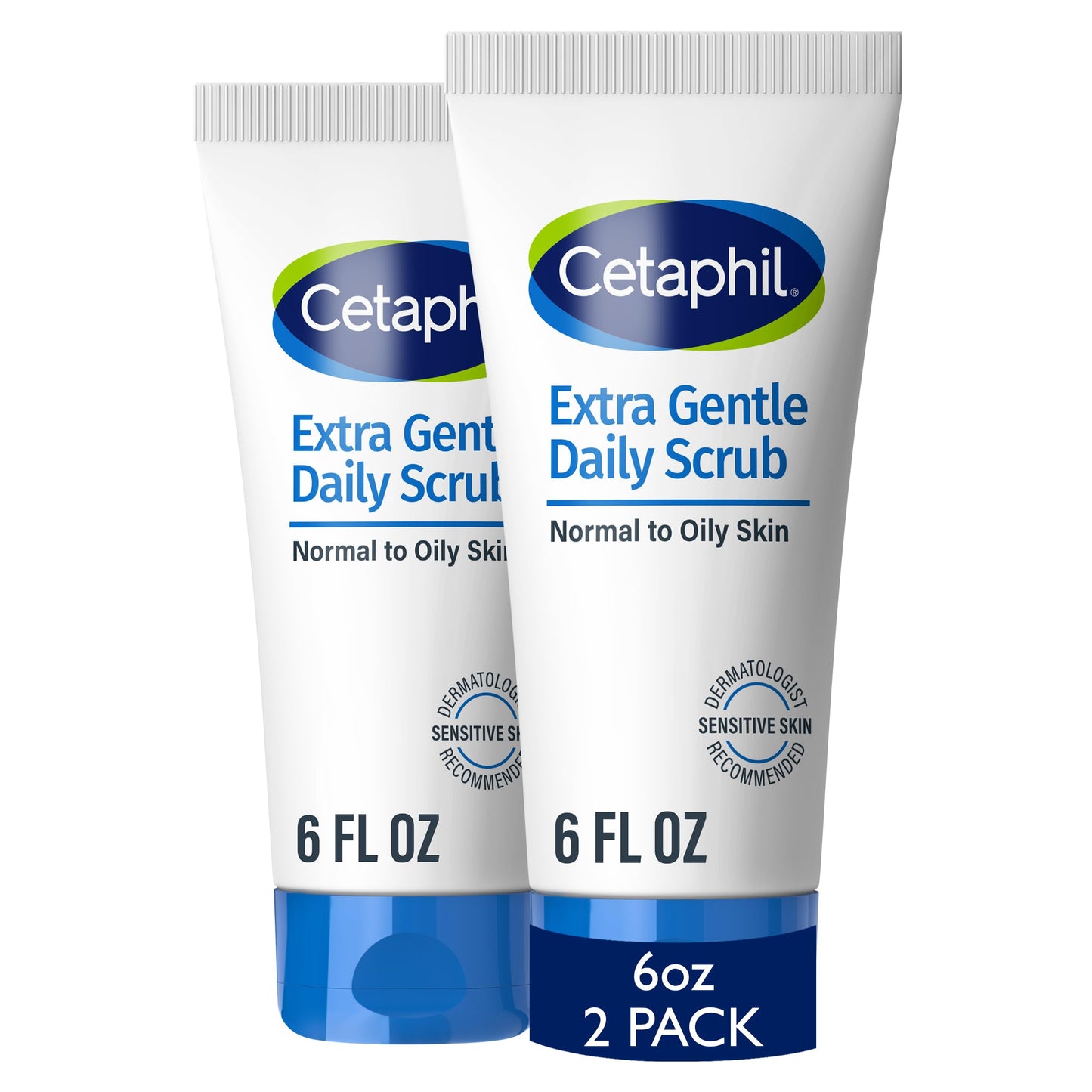 Cetaphil Gentle Exfoliating Face Wash - Daily Face Scrub for All Skin Types, Hypoallergenic & Non-Irritating, 6 fl oz, 2 Pack