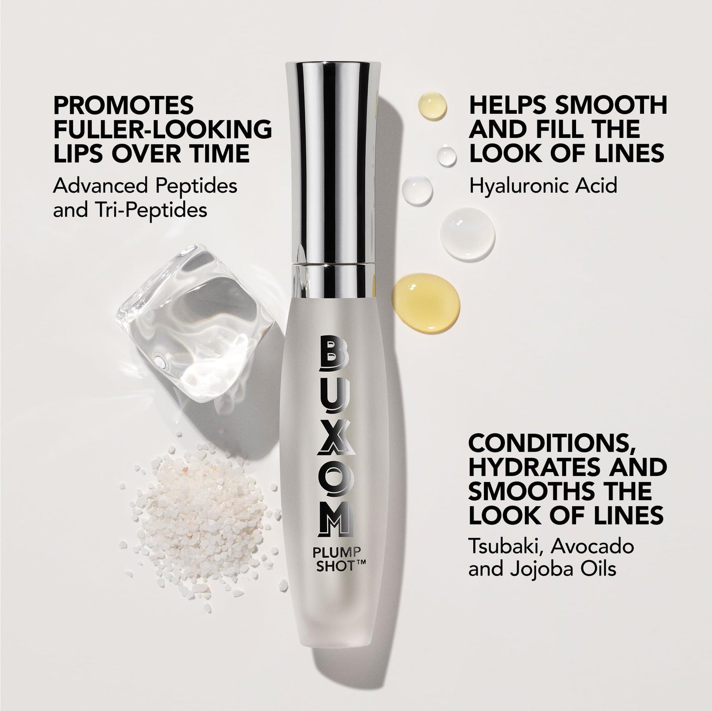 Buxom Plump Shot Peptide-Infused Lip Serum, Lip Plumping Gloss, Formulated with Advanced Peptides, Hyaluronic Acid, Avocado & Jojoba Oil