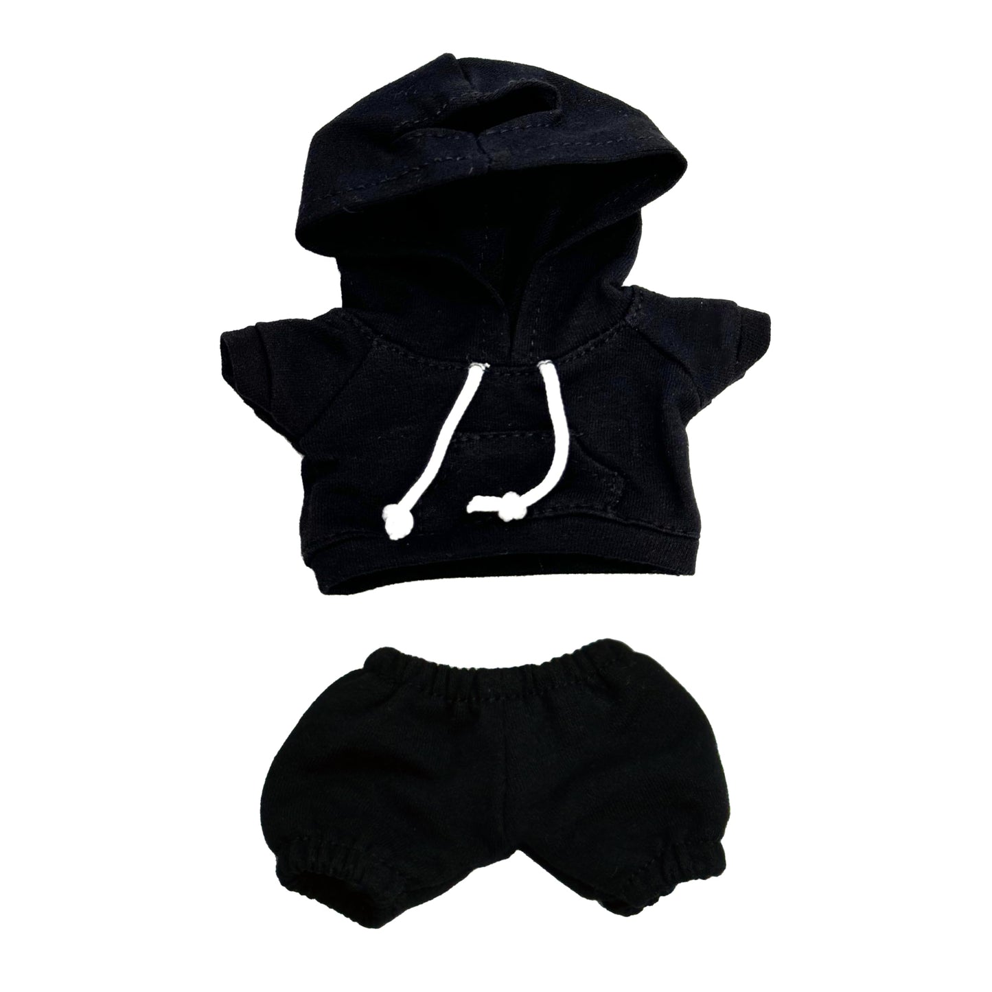 17cm Dolls Clothes Outfit Set for Doll - Casual Style Hoodies Clothing Set for Doll Dress Up, Black Set