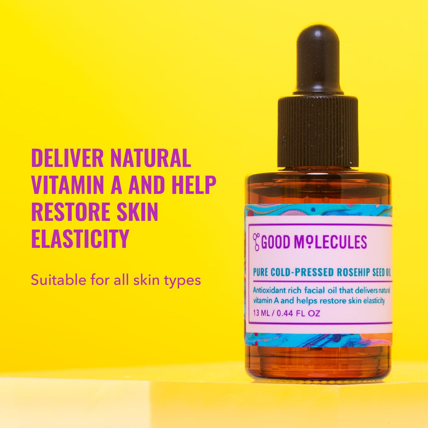 Good Molecules Pure Rosehip Seed Oil – 100% Natural, Lightweight Face Moisturizer for Hydration, Anti-Aging & Skin Plumping, 1 fl. oz.