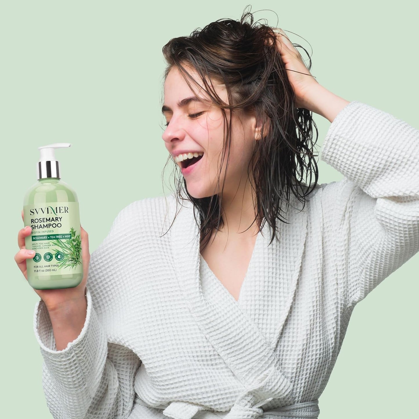 Svvimer Rosemary Hair Growth Shampoo with Biotin, Tea Tree Oil & Mint – Thickening Shampoo for Hair Loss & Thinning Hair – Men & Women, 11.8 Fl Oz