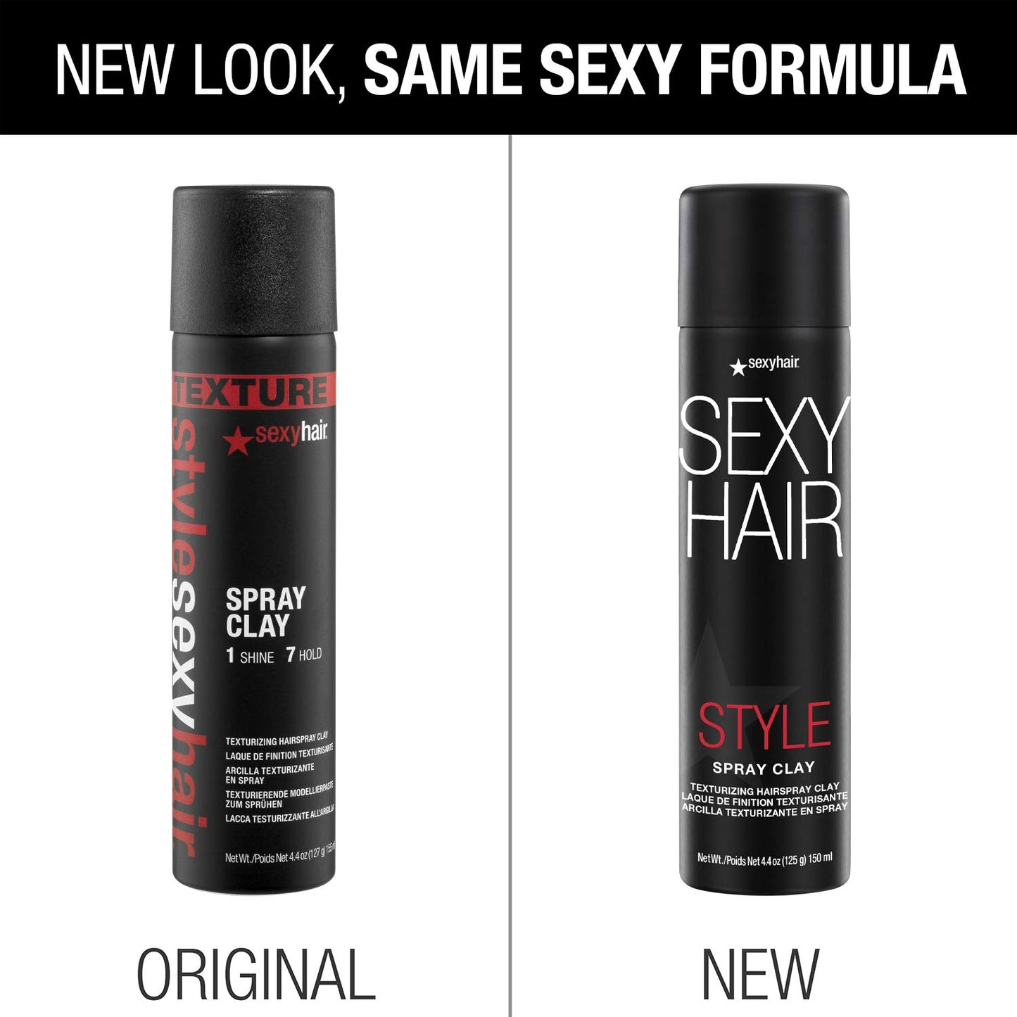 SexyHair Style Spray Clay Texturizing Hairspray Clay, 4.4 Oz | All Over Texture | Matte Finish | All Hair Types