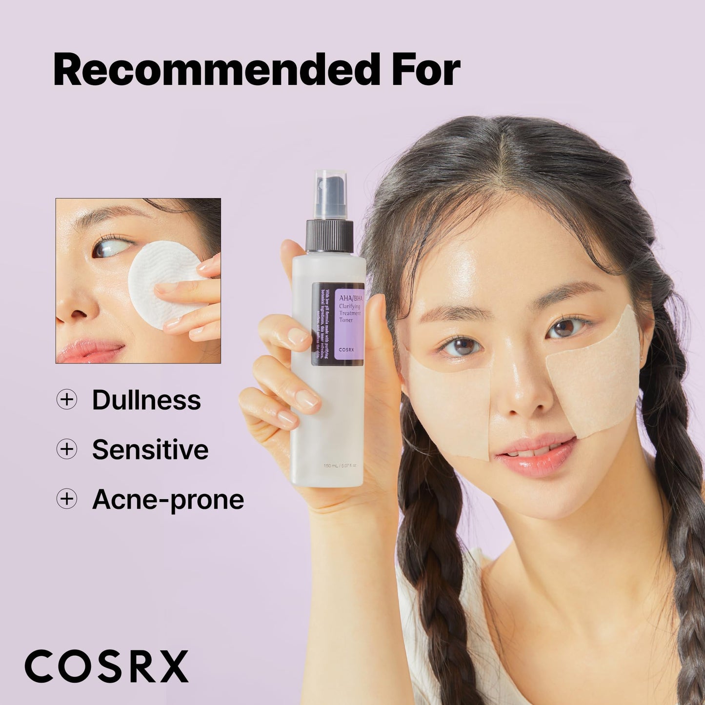 COSRX AHA/BHA Treatment Toner 5.07 fl.oz – Korean Facial Exfoliating Toner for Whiteheads, Pores & Uneven Skin, Cruelty-Free