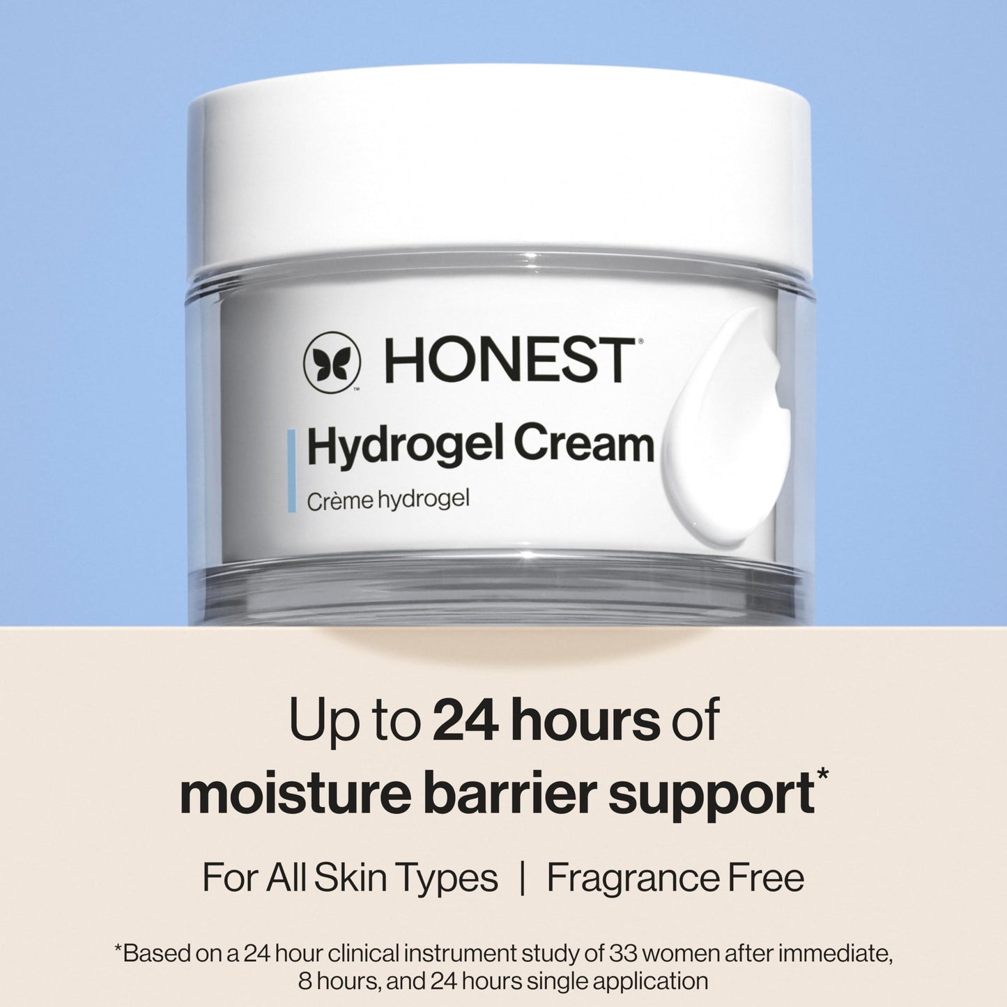 Honest Beauty Hydrogel Cream with Hyaluronic Acid - Lightweight, Hydrating Water Cream for Sensitive Skin, Fragrance-Free, Vegan, 1.7 fl oz