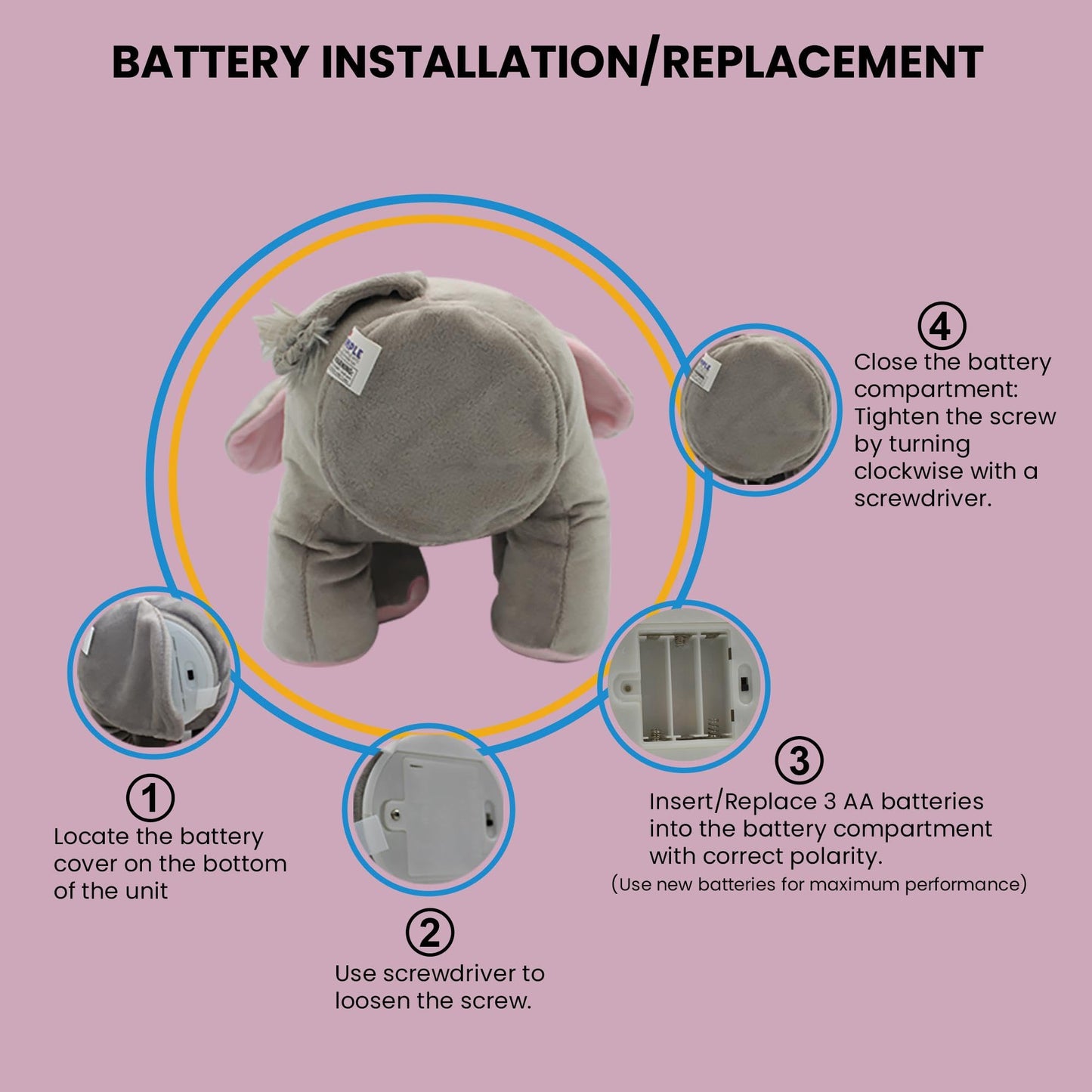 Dimple Kaia Peek A Boo Elephant Toy – Interactive Singing Plush with Flappy Ears, Musical Stuffed Animal for Babies & Toddlers