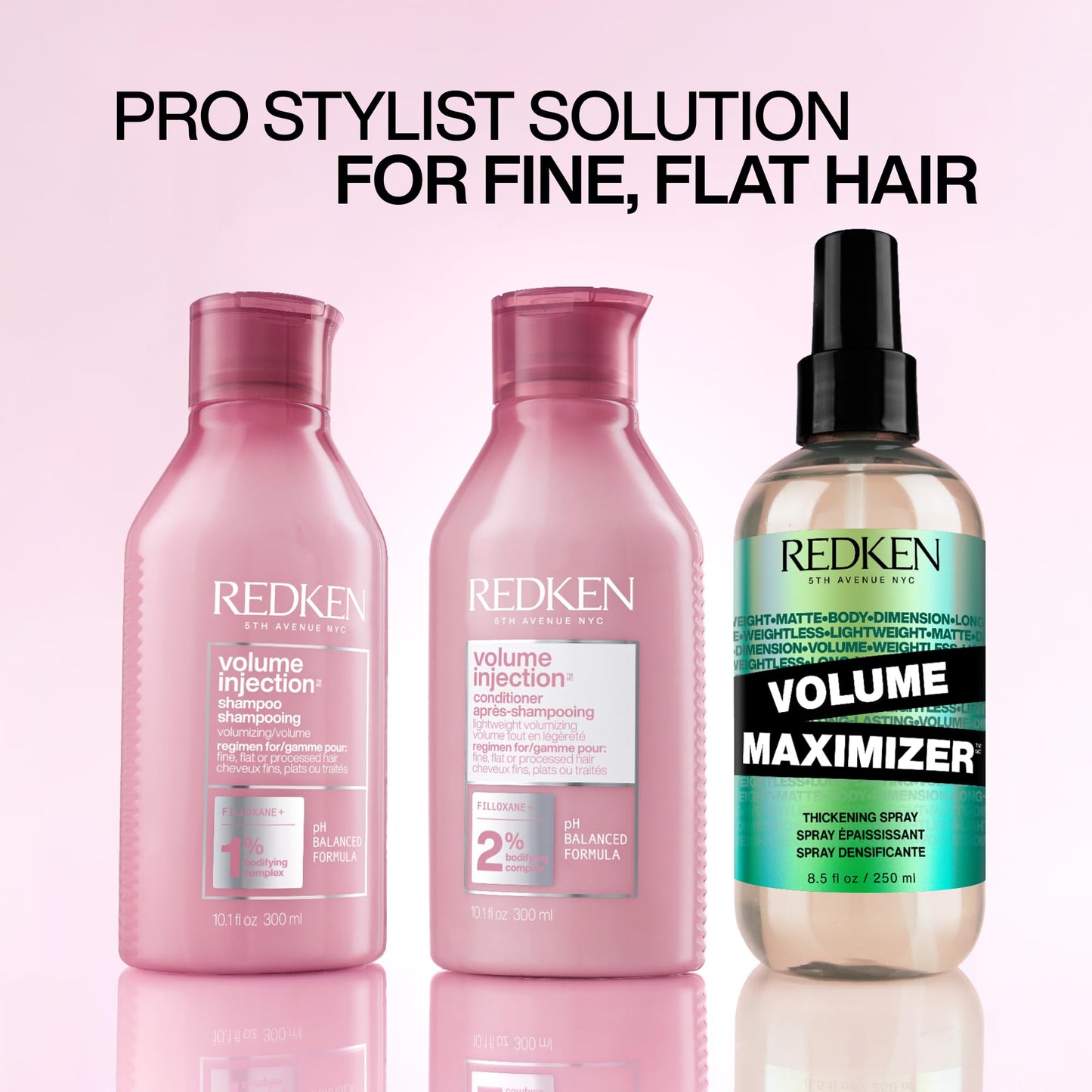 Redken Volume Injection Conditioner 10.1 fl oz | Lightweight Volumizing Conditioner for Fine, Flat Hair | Adds Body, Shine & Detangles | Paraben-Free