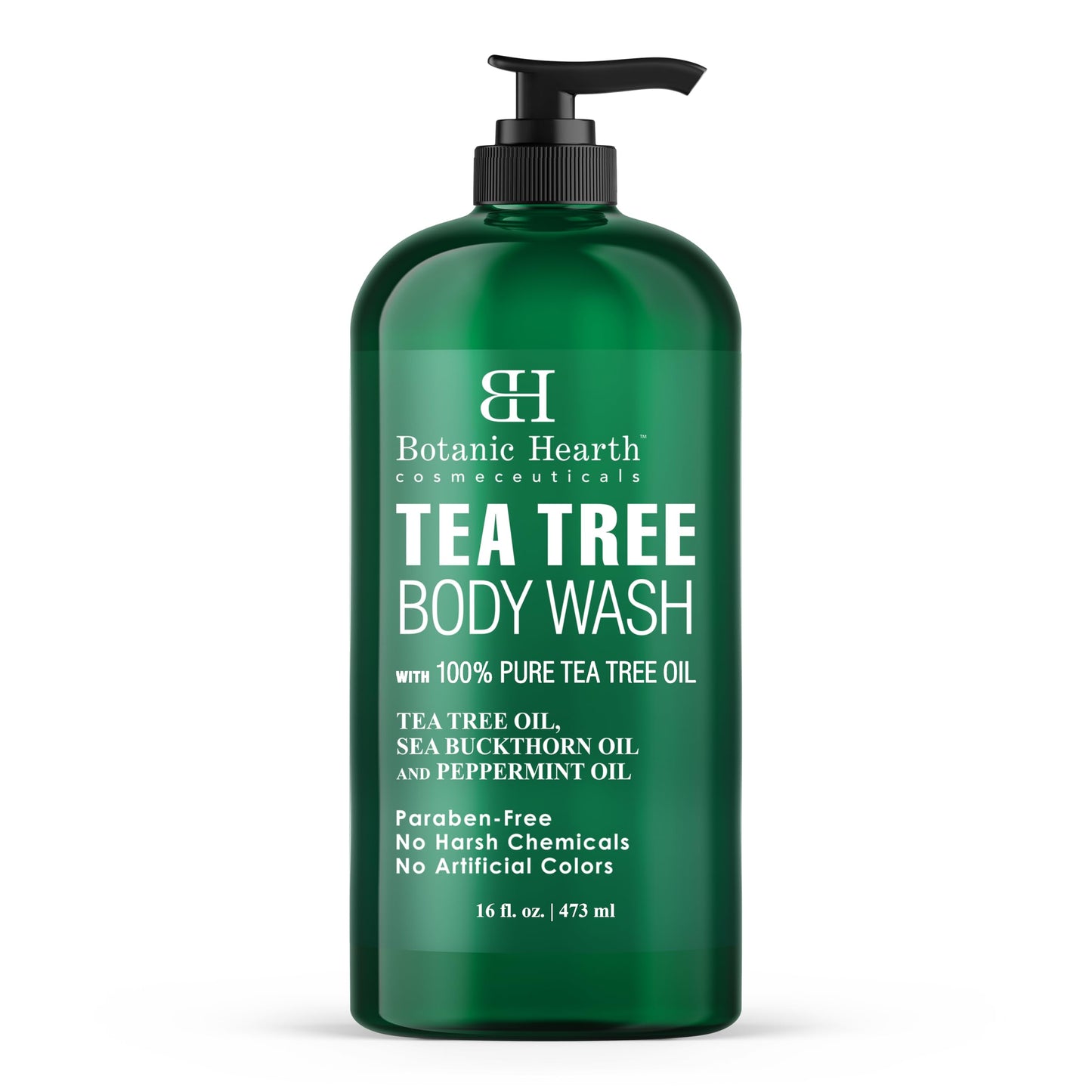 Botanic Hearth Tea Tree Body Wash 16oz – Soothes Dry, Itchy Skin, Antifungal, Sulfate & Paraben Free, 100% Pure Tea Tree Oil, Men & Women