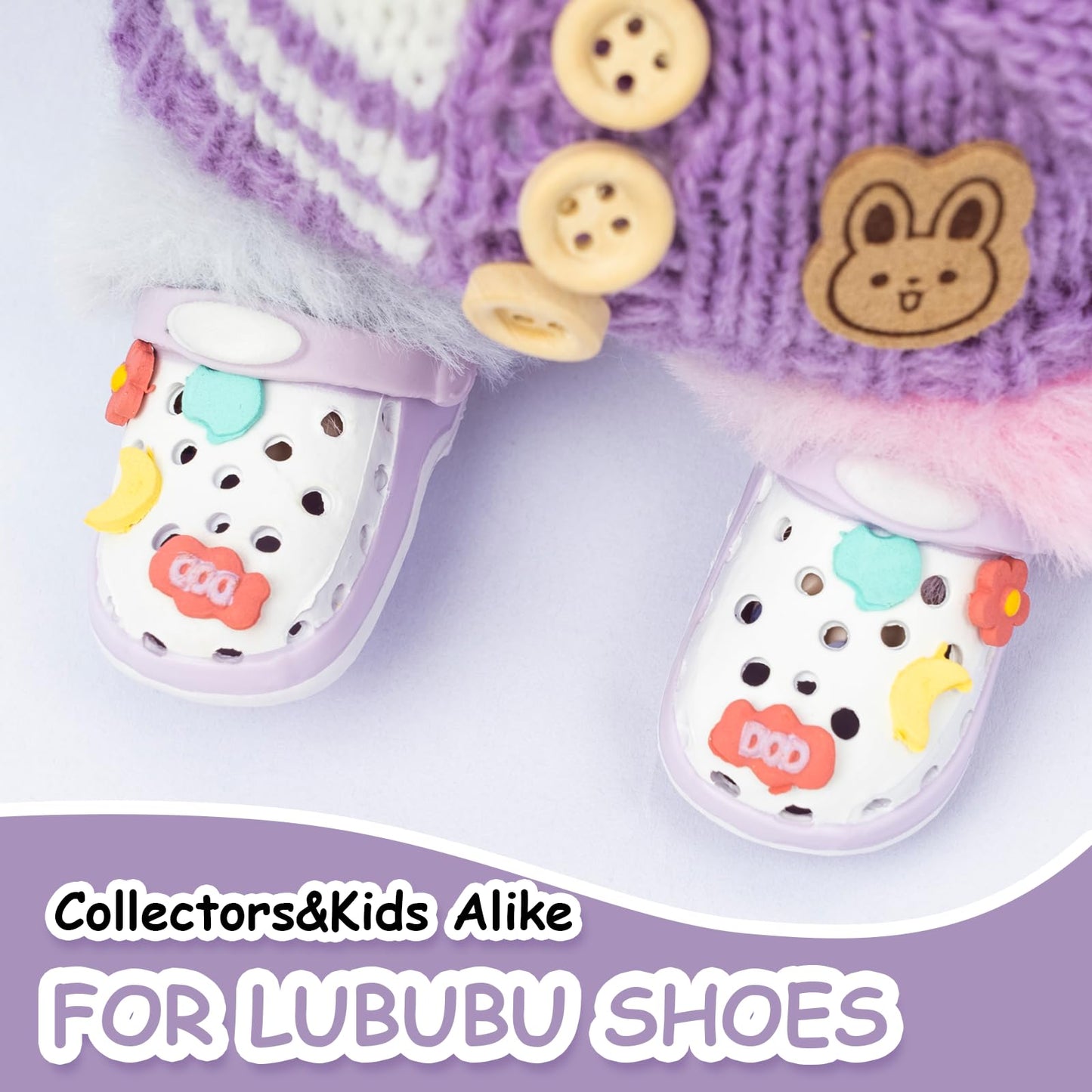 Shoes for Lububu(NO Doll),2025 Mini Shoes for Lububu Doll Accessories,Doll Shoes for Lububu Dress Up,Accessories for Lububu(Purple