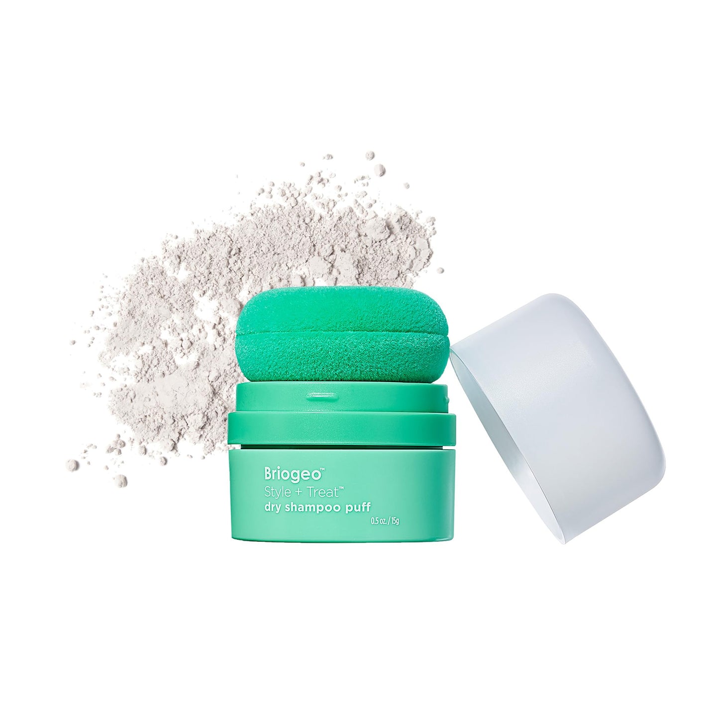 Style & Treat Dry Shampoo Puff - Universal for All Hair Colors - Mattifying Dry Shampoo Powder - Non-Aerosol, Talc Free, Benzene Free - 0.5 oz/15 g