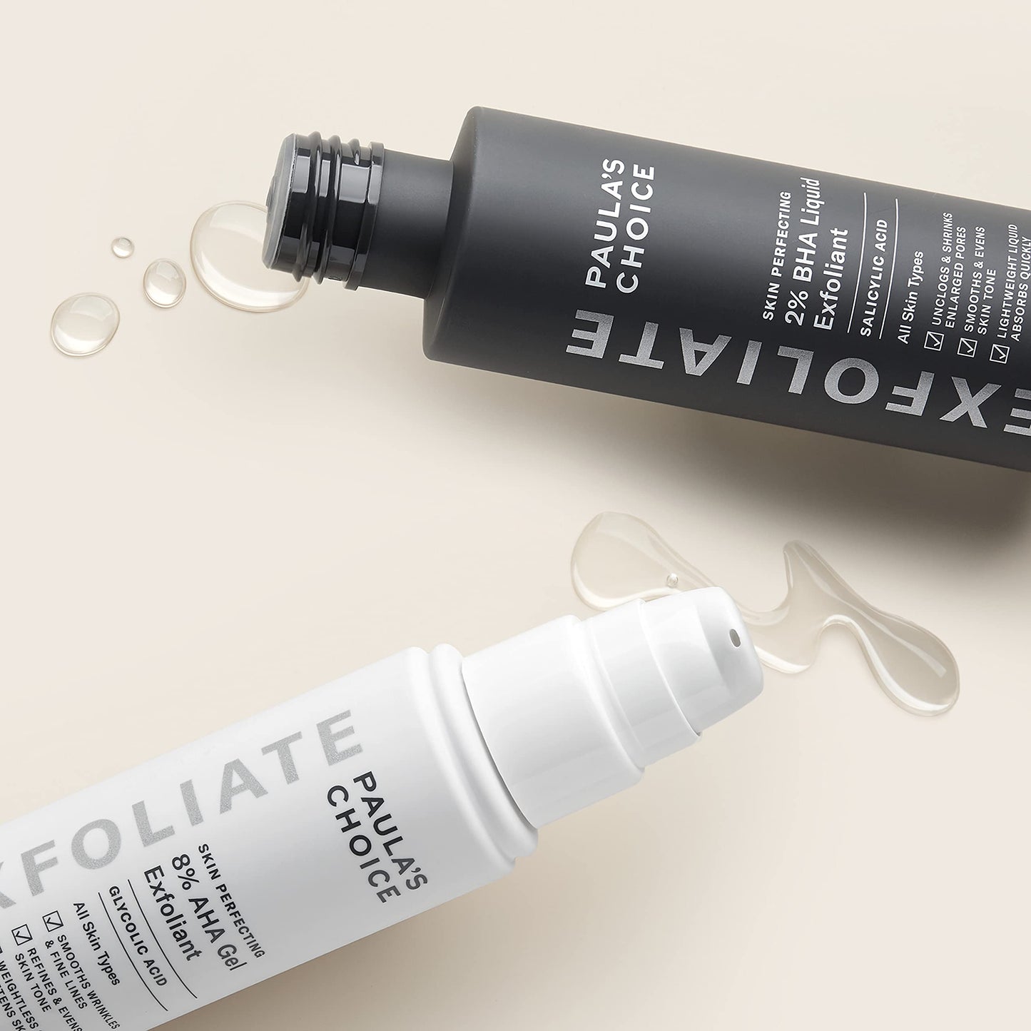 Paula's Choice 8% AHA Gel & 2% BHA Liquid Duo – Exfoliant for Blackheads, Pores, Wrinkles & Fine Lines with Glycolic & Salicylic Acid