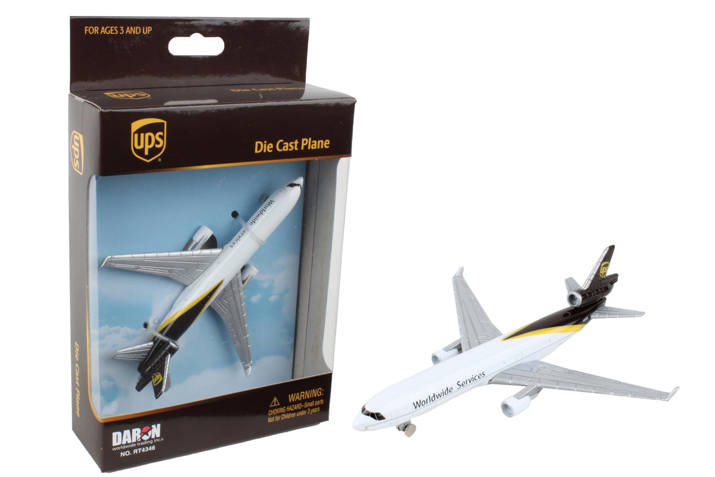 Daron Toy Airplane – UPS MD-11 – Die-Cast Metal Model Airplane Toy with Plastic Parts for Kids Ages 3+