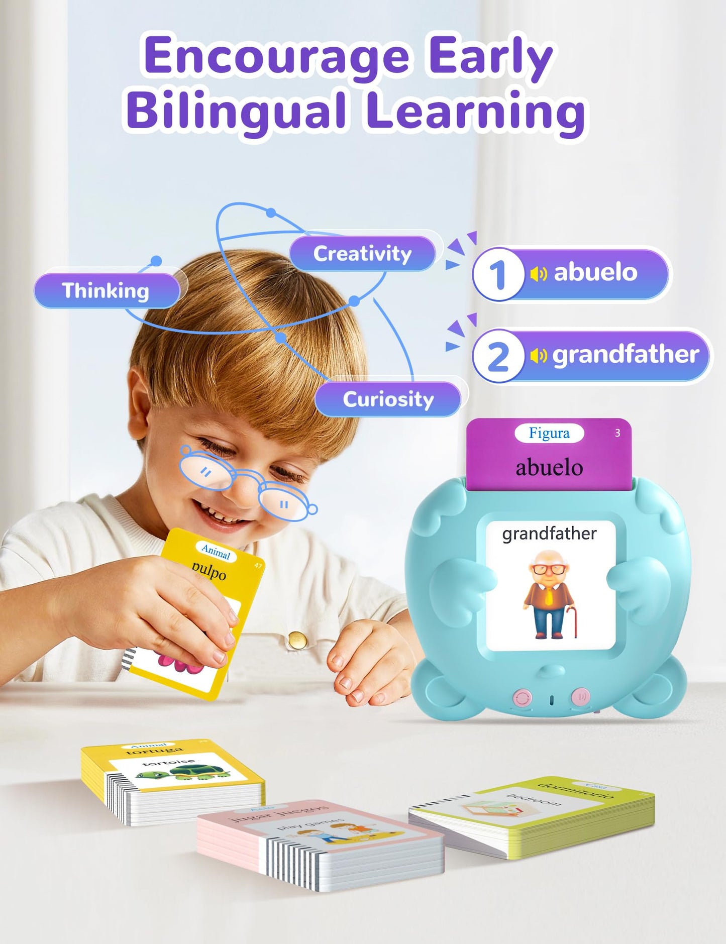 Spanish & English Talking Flash Cards for Toddlers – 510 Sight Words, Bilingual Learning & Autism Speech Therapy Educational Toys