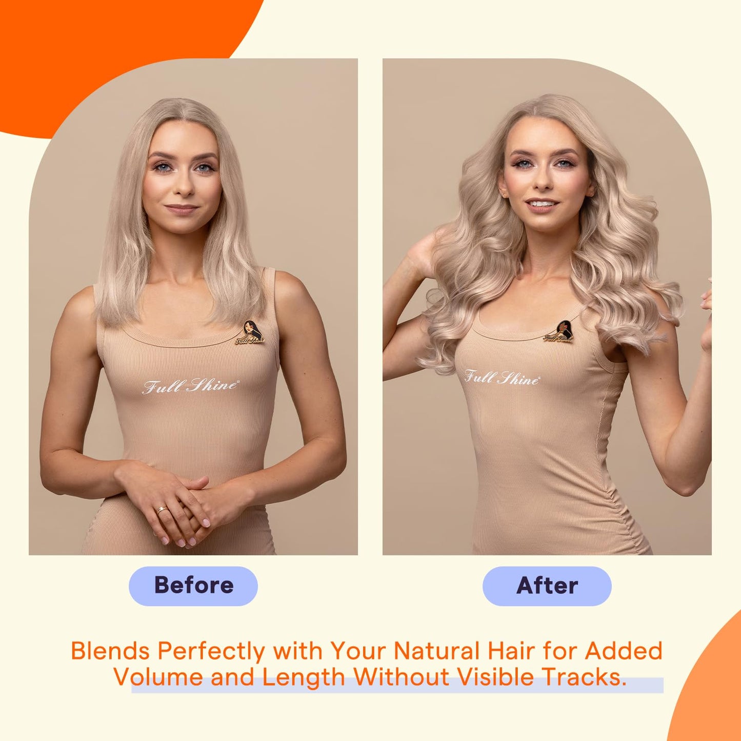 Full Shine 18" Tape in Hair Extensions Human Hair – Remy Invisible Seamless Extensions, Color 18/613 Ash Blonde & Platinum Blonde, 20pcs 50g