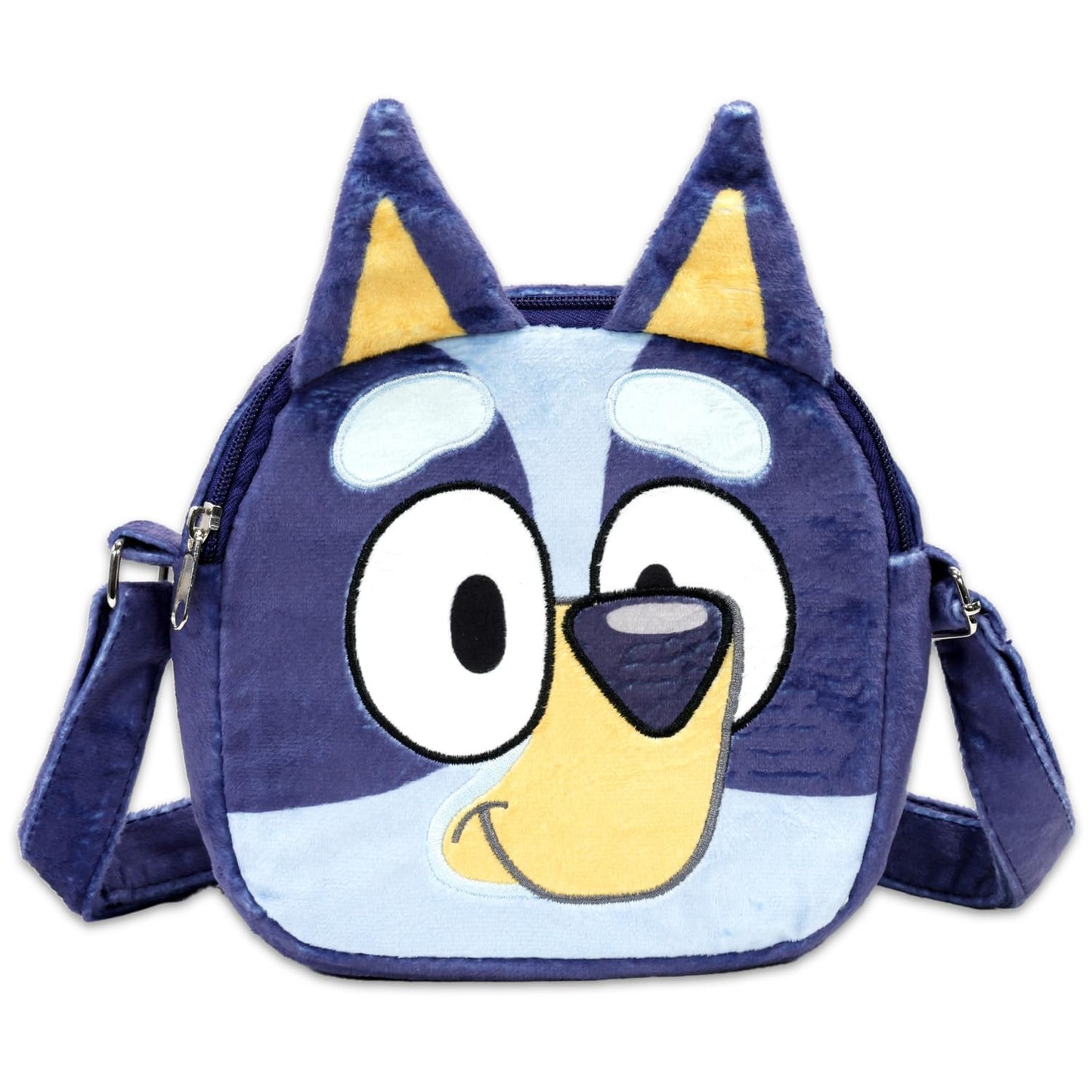 Bluey Plush Shoulder Hand Bag Set - Bundle with 3D Plushie with Adjustable Strap Plus Stickers, More | Bluey Plush Purse for Kids, Girls