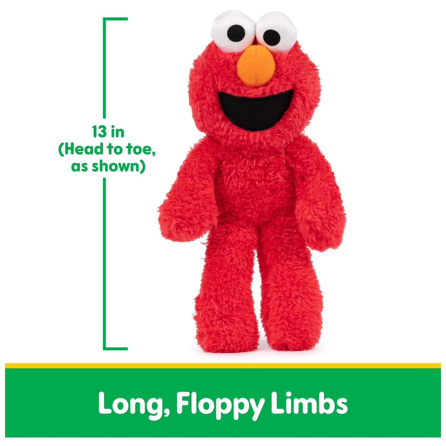 GUND Sesame Street Official Elmo Take Along Buddy Plush, Premium Plush Toy for Ages 1 & Up, Red, 13”