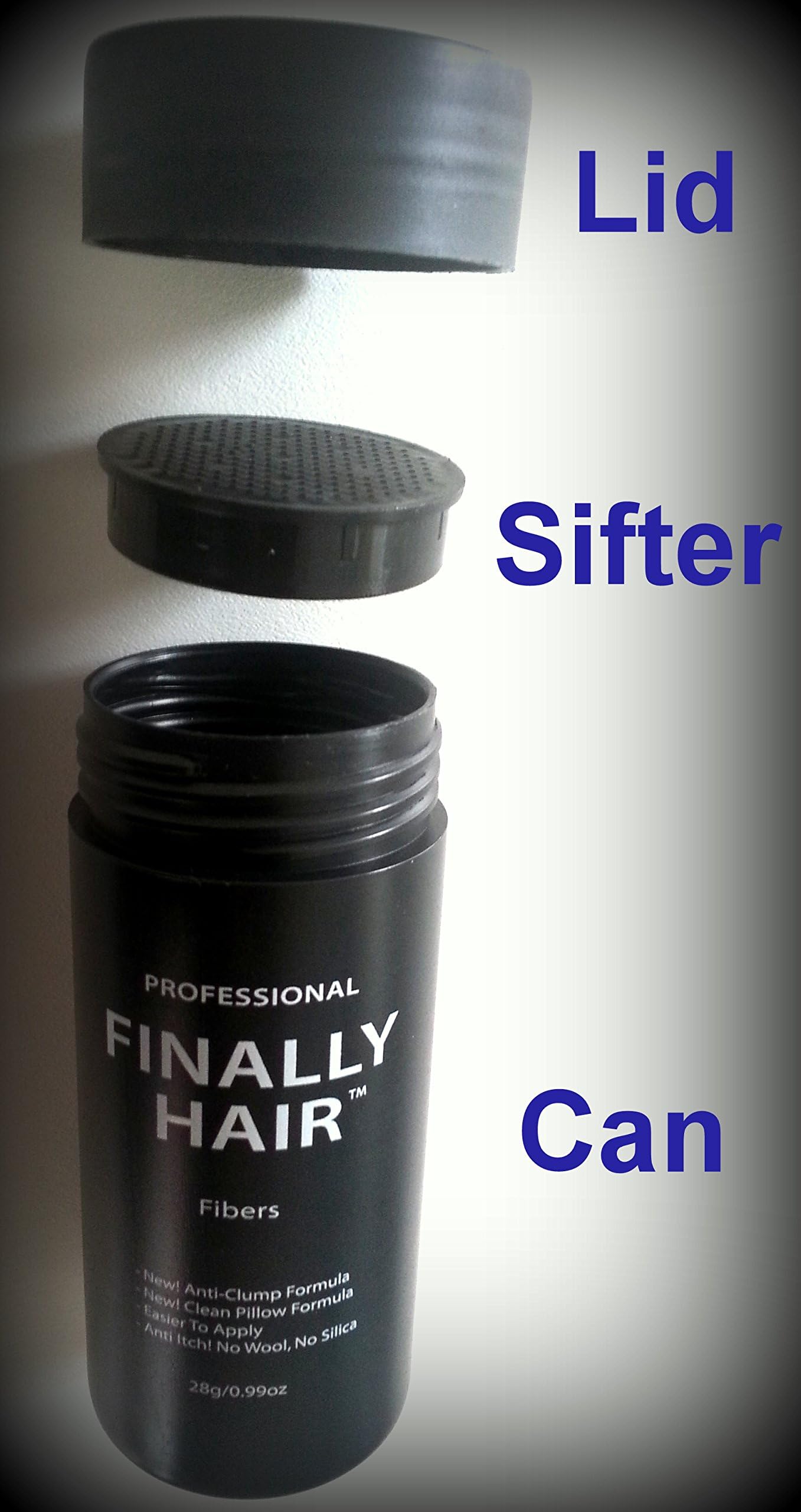 Hair Building Fibers - White Refill Pack (50g) for Grey Root Concealment and Thinning Hair Coverage by Finally Hair