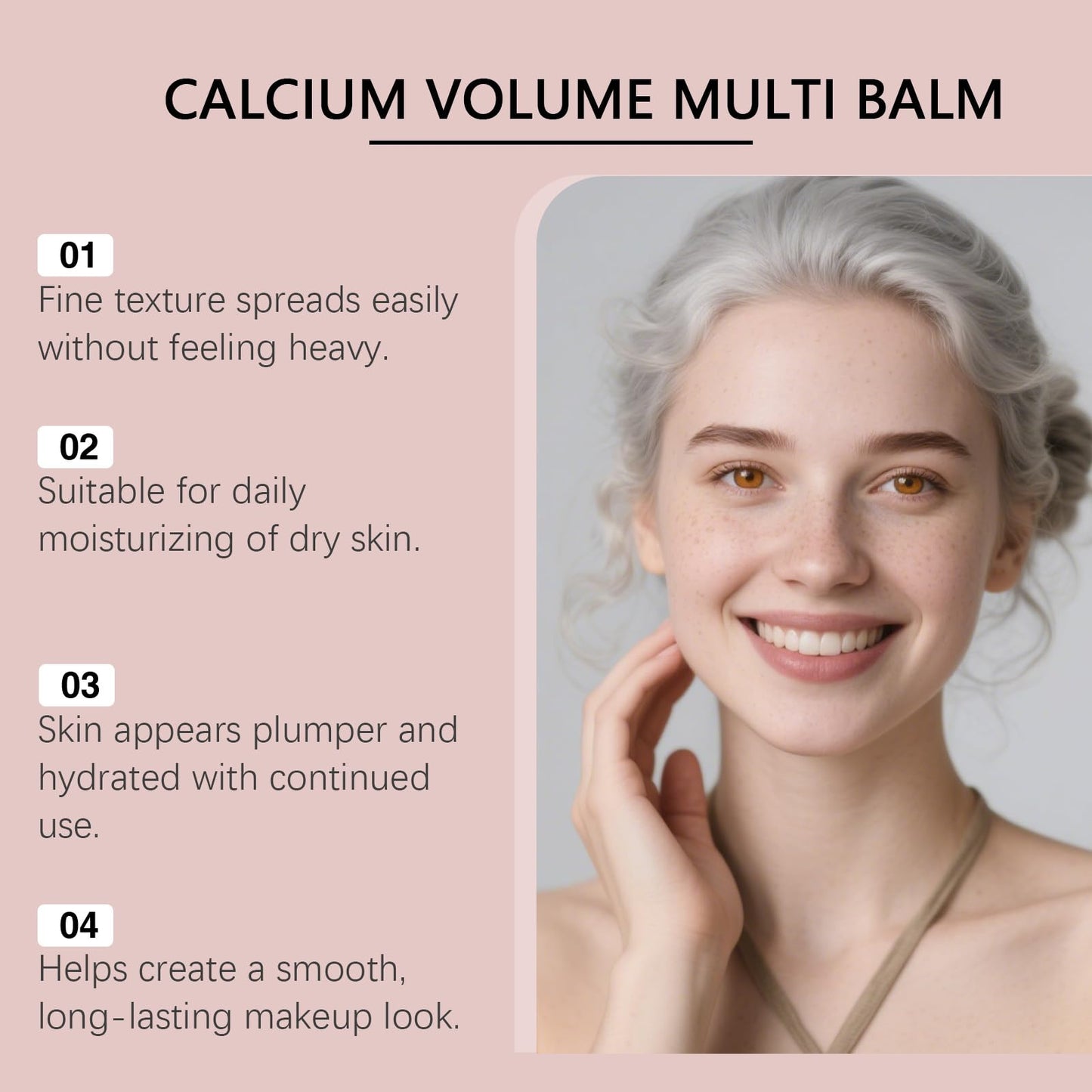 Calcium Volume Multi Balm 9g – Collagen Moisturizing Stick for Face, Eyes & Neck, Hydrating & Firming, Vitamin D & Elastin, 2PC