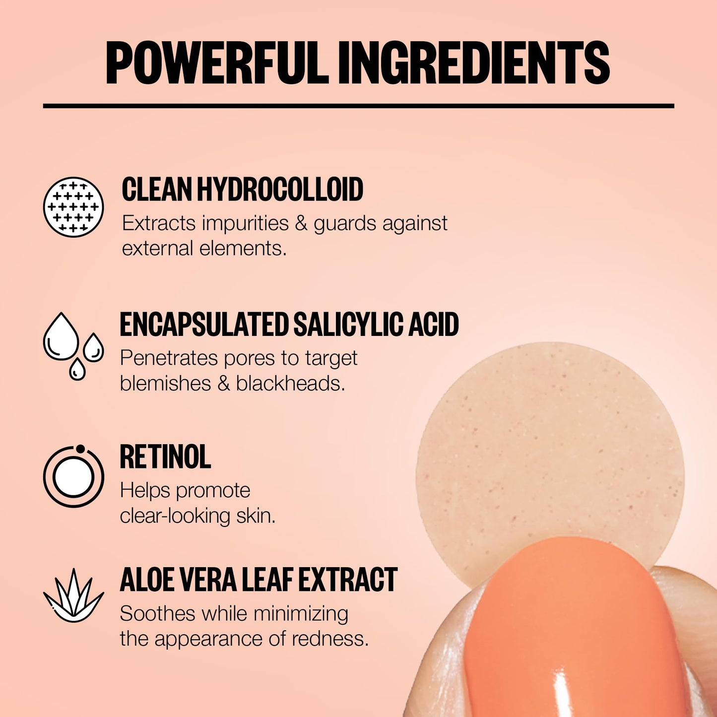 PEACE OUT Acne Healing Dots – Fast-Acting Pimple Patches with Salicylic Acid, Retinol & Aloe Vera, Clears Blemishes Overnight, 40ct