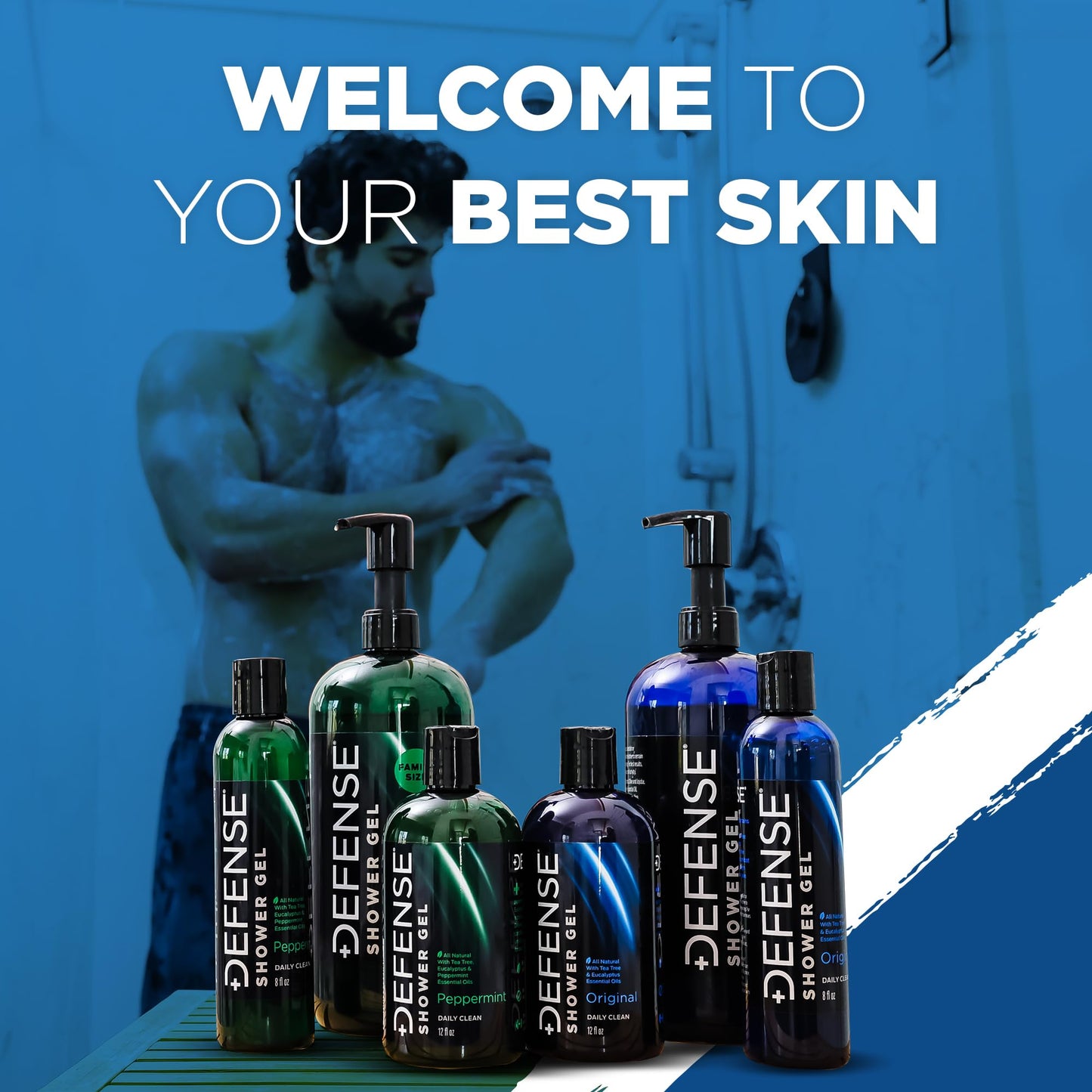 Defense Soap Body Wash 32 oz - Natural Shower Gel with Tea Tree Oil, Eucalyptus Oil, Rosemary and Aloe Vera, 32 Fl Oz (Pack of 1)