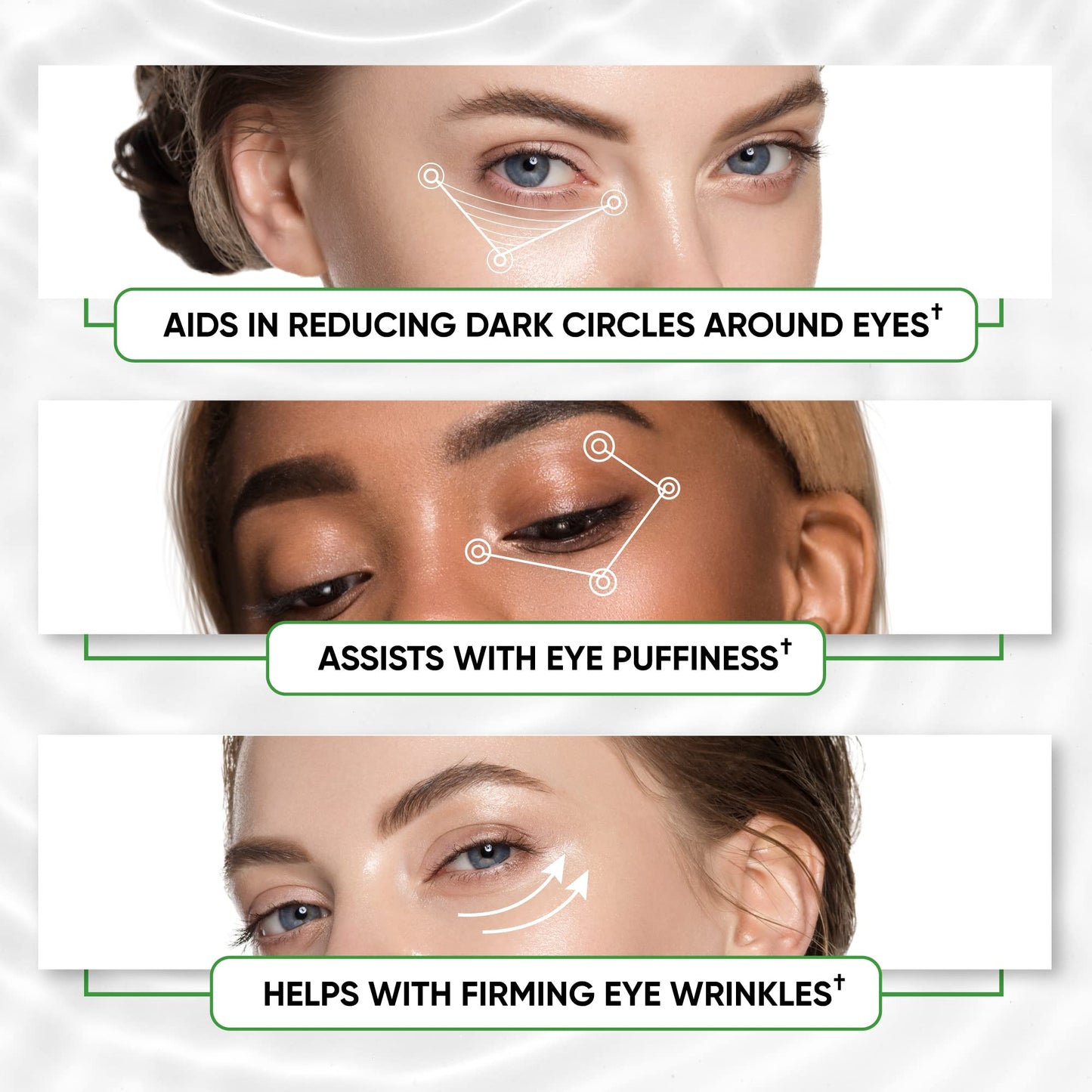 Under Eye Patches for Dark Circles & Puffiness – Green Tea Skincare Mask with Hyaluronic Acid, Collagen & Caffeine, 60 Pads, Gifts