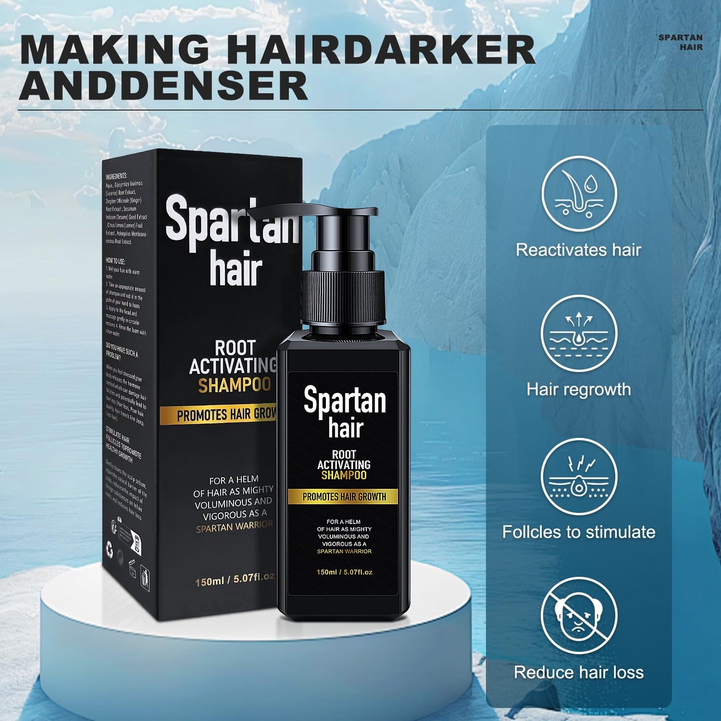 Root Activator Shampoo for Men -Strengthening & Smoothing Restoring System for Gray Hair, Thinning Hair - Men & Women 5.07 fl oz / 150 mL