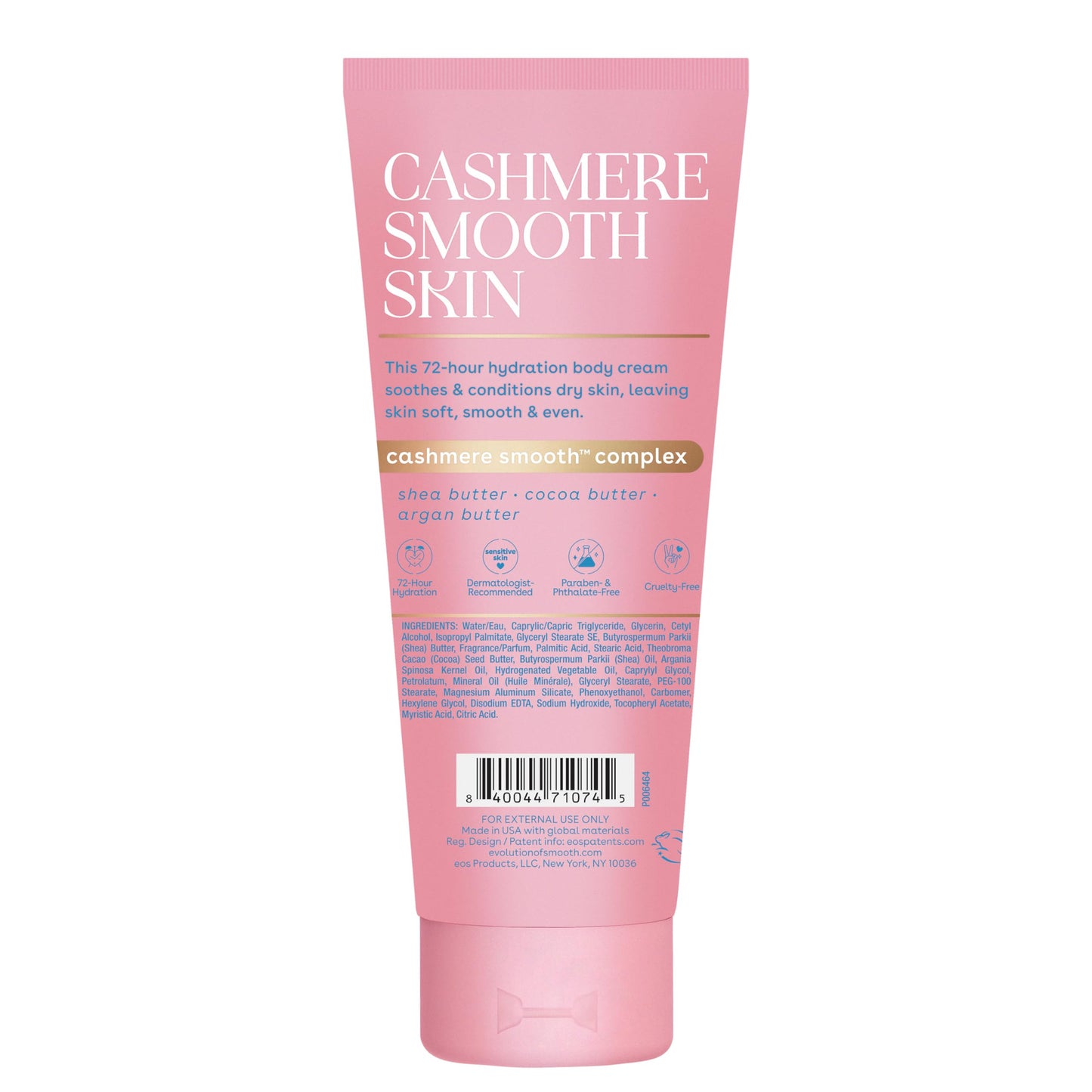 eos Cashmere Skin Collection Post-Shave Smooth Body Cream- Vanilla Cashmere Scented, 72-Hour Hydration, 7 fl oz