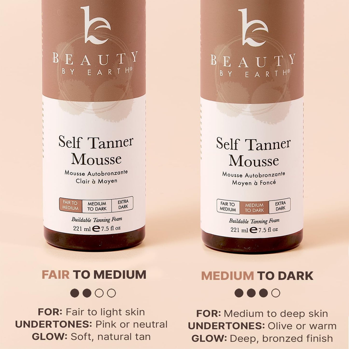 Self Tanner Mousse for Dark Tan โ Natural & Organic Sunless Tanning Foam, Clear, Non-Toxic, Streak-Free, USA Made for a Deep, Natural Glow
