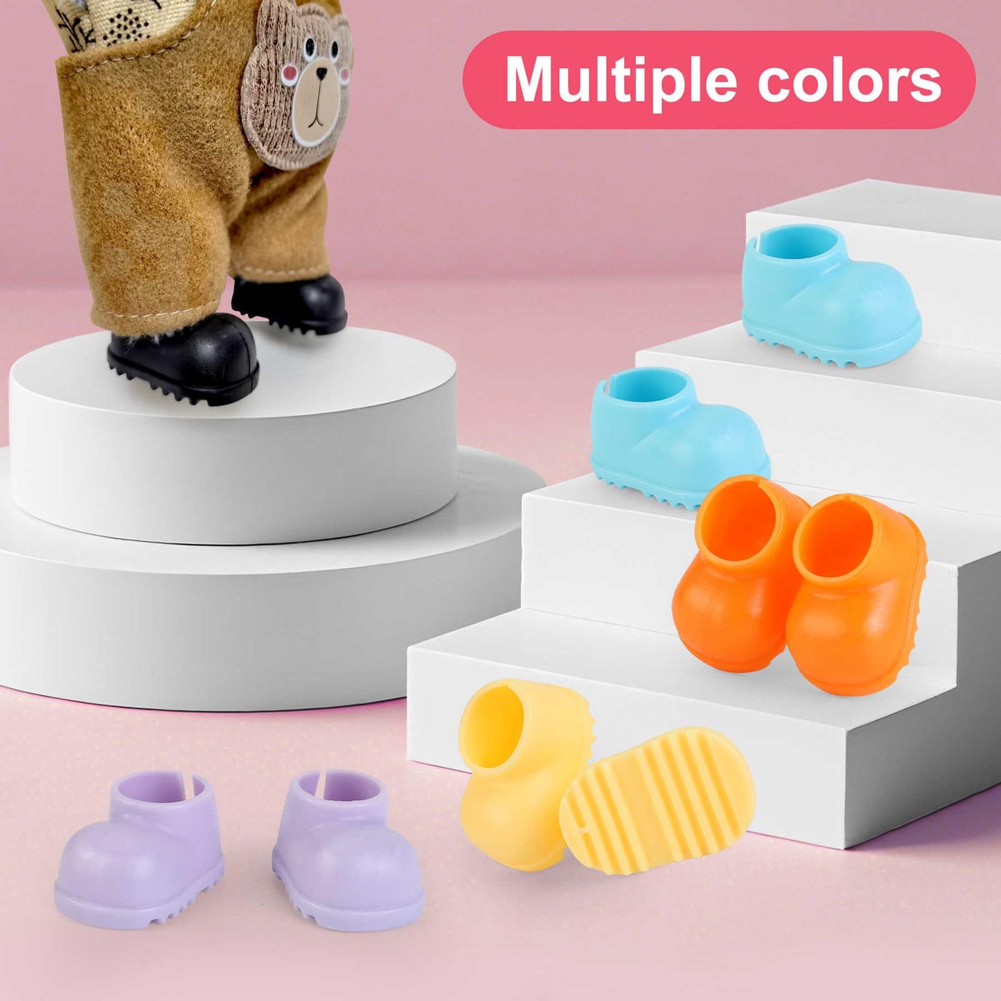 Winsenpro 10Pairs Doll Shoes Compatible with Labubu Doll,10 Colors of Shoes for 17cm Doll