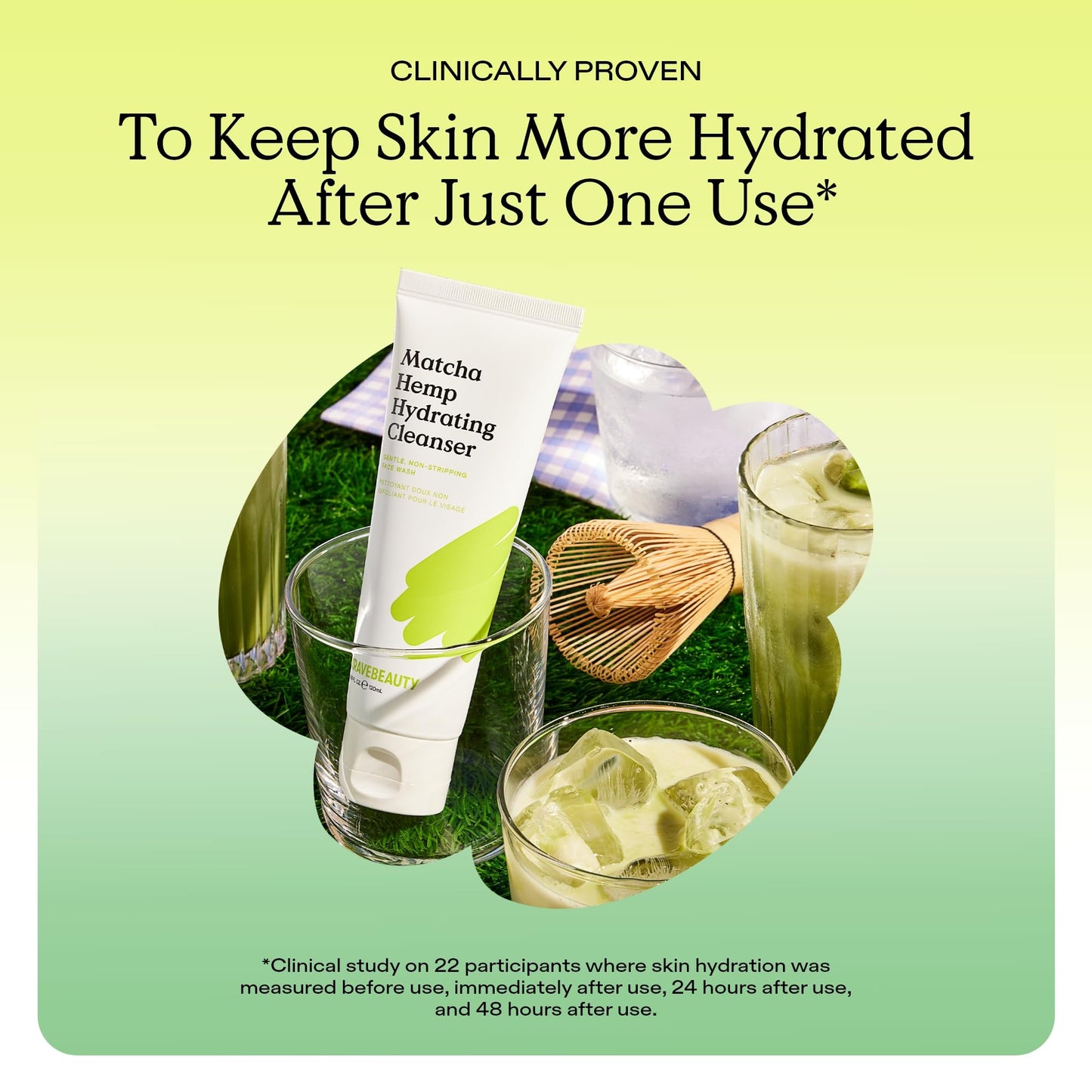 KraveBeauty Matcha Hemp Hydrating Cleanser – Gentle Daily Face Wash with Matcha & Hemp Seed Oil, Vegan, Cruelty-Free, 4.05 fl oz