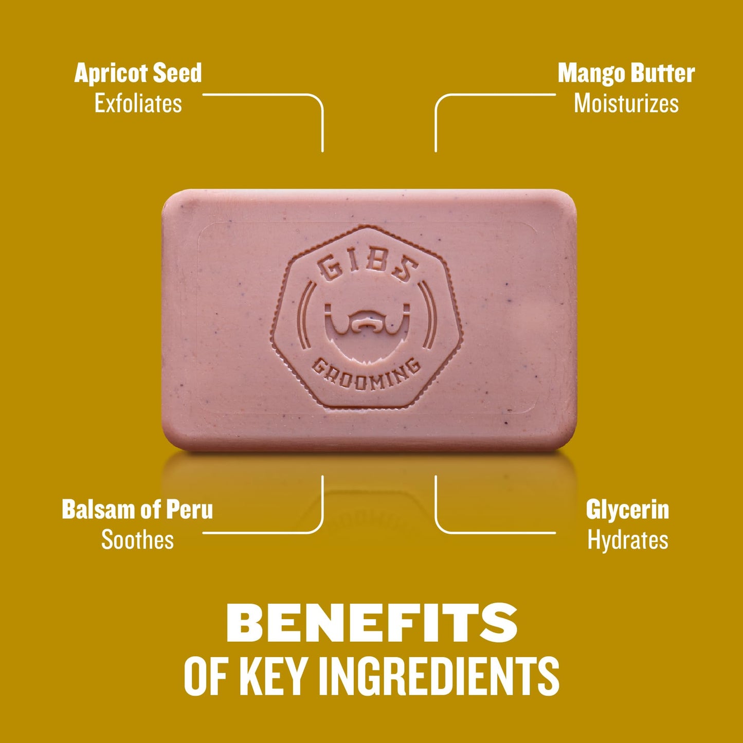 GIBS Amber, Exfoliating, Long-Lasting, Woodsy, 7oz Bar Soap