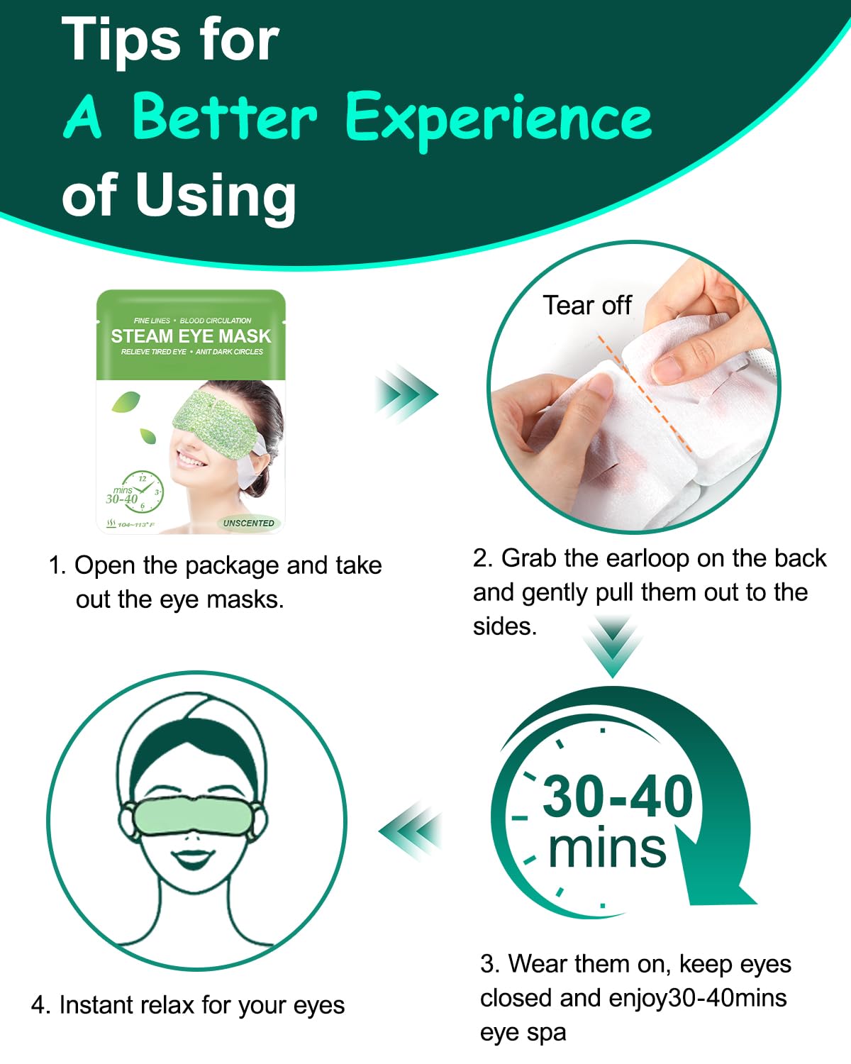 16 Pack Steam Eye Masks for Dry Eyes β Self-Heating Warm Compress for Fatigue & Puffiness Relief, Disposable Spa Eye Masks for Travel & Relaxation, Unscented