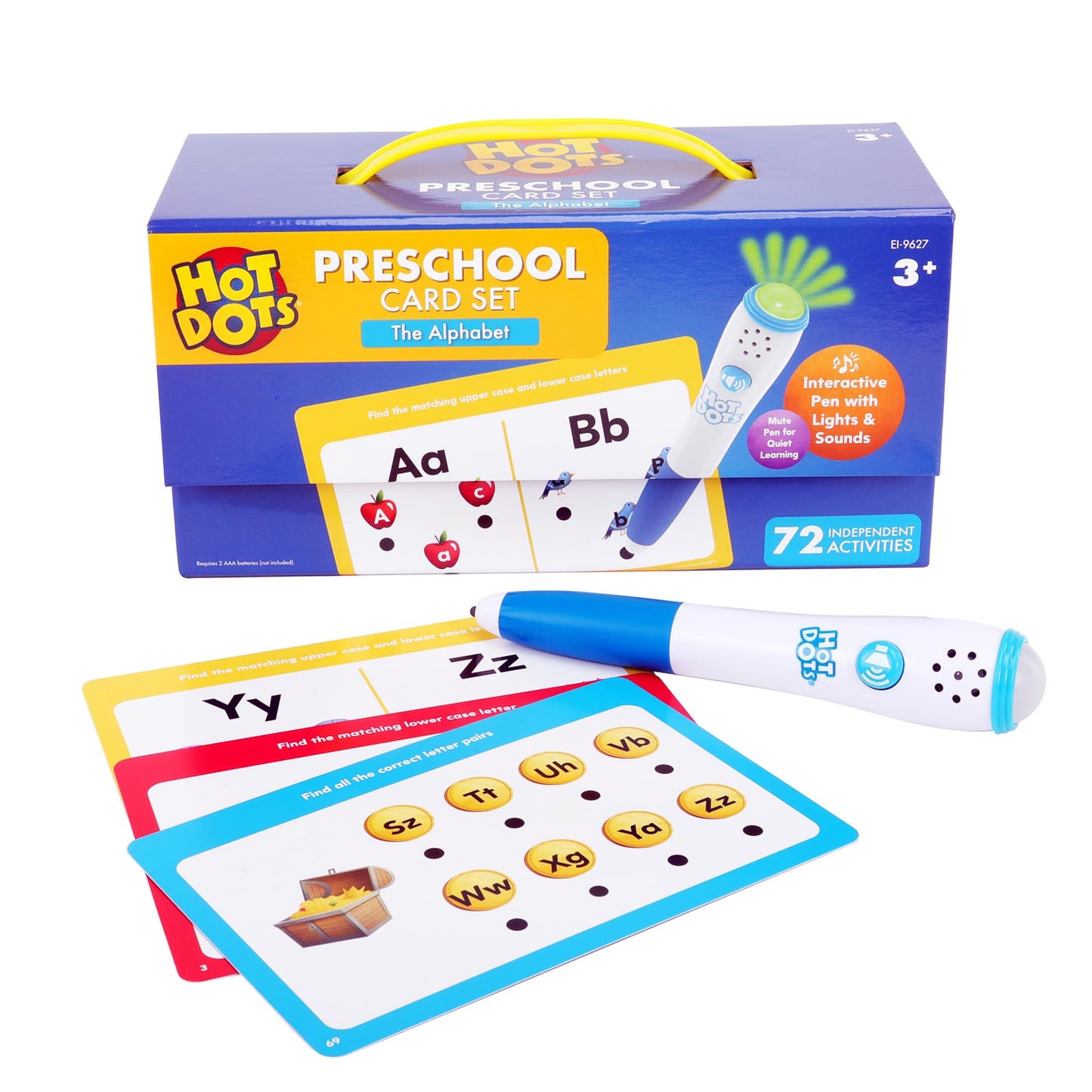 Educational Insights Hot Dots Alphabet Set – 72 Activities, Interactive Learning Pen & 36 Double-Sided Cards, Ages 3+