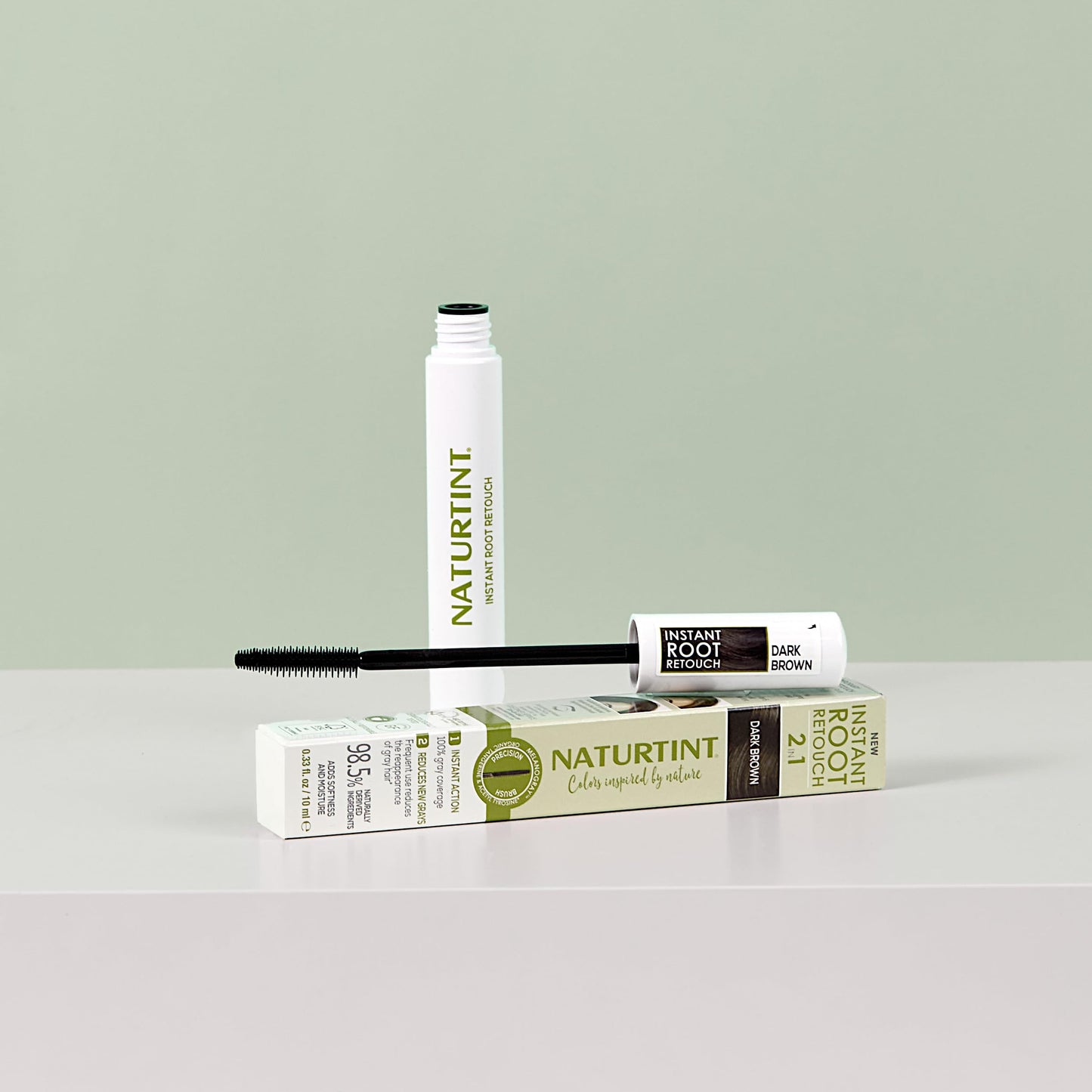 Naturtint Instant Root Retouch - Dark Brown 2-in-1 Gray Coverage, 0.33 fl oz