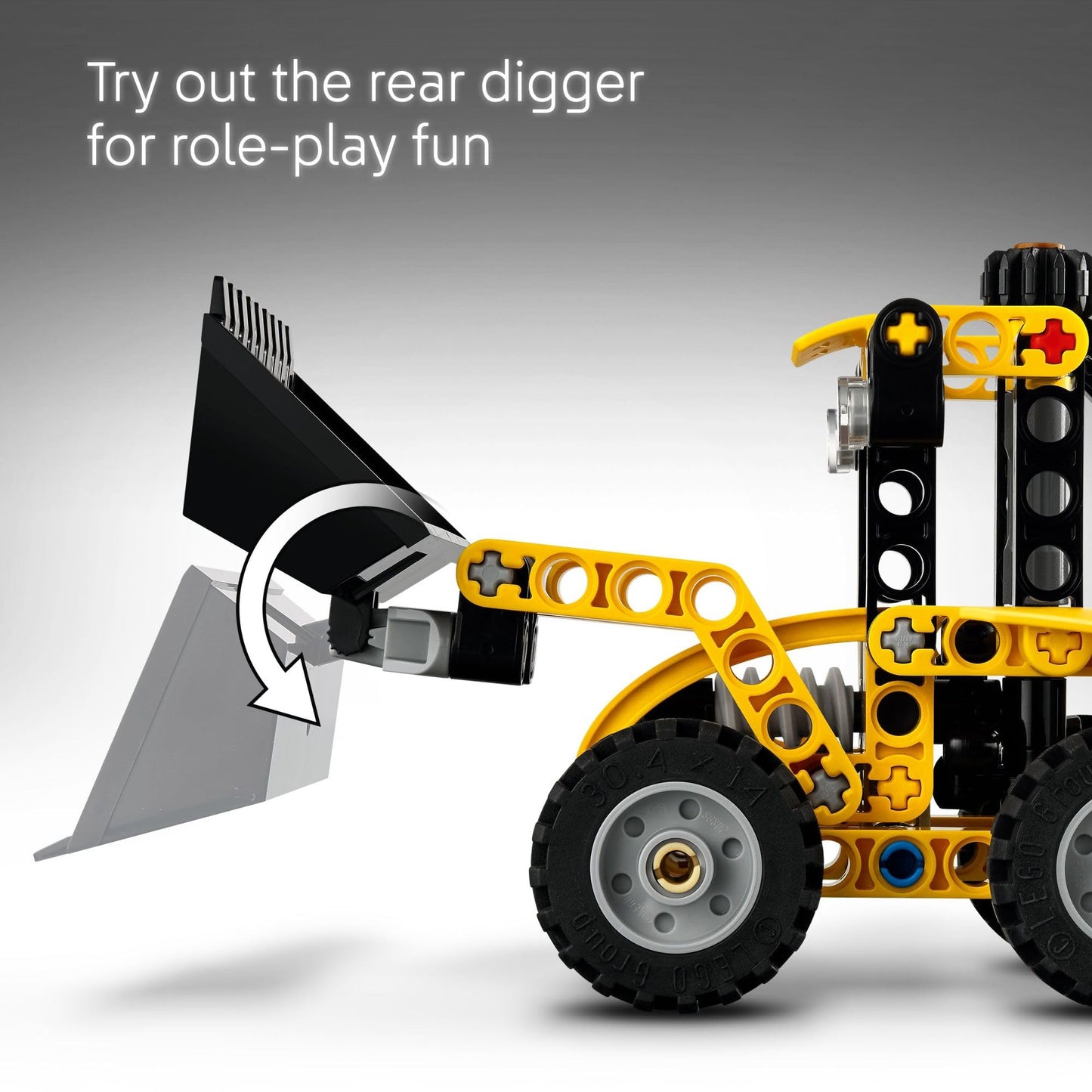 LEGO Technic Backhoe Loader 42197 – Construction Building Set for Kids 7+, Usable Scoop & Digger, Educational Birthday Gift