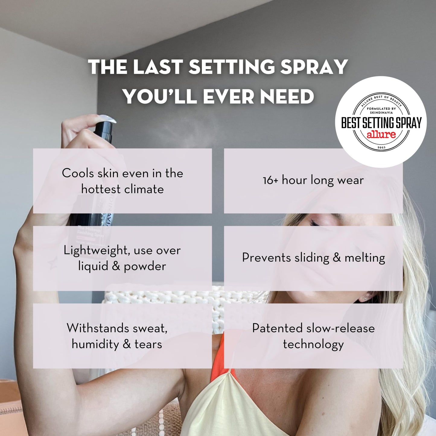 Skindinavia Makeup Finishing Spray – Bridal Setting Spray, Long-Lasting 16+ Hr, Waterproof & Heat-Resistant, 2 oz