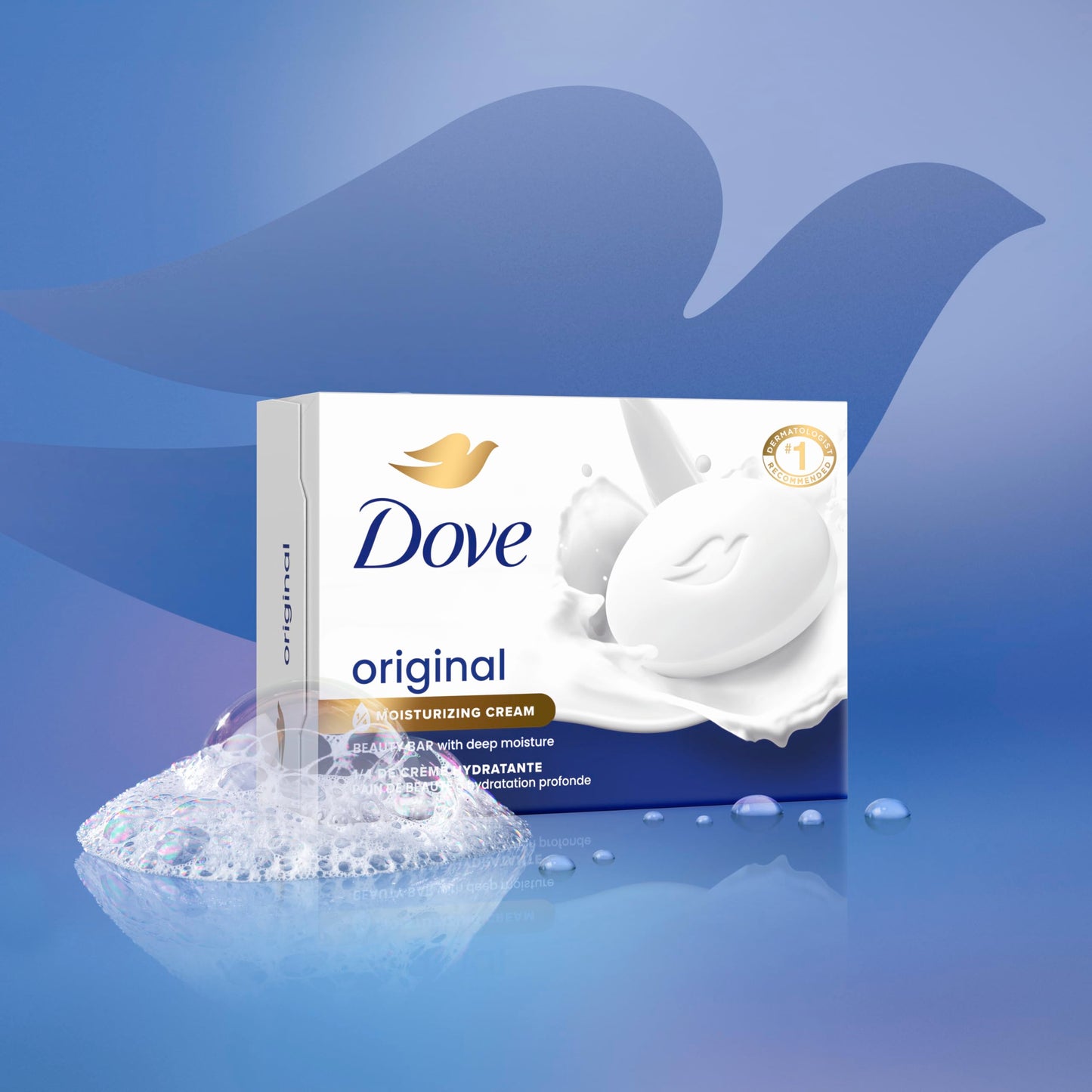 Dove Beauty Bar Soap Original 8 Count for Soft, Smooth Skin, with 1/4 Moisturizing Cream 3.75 oz