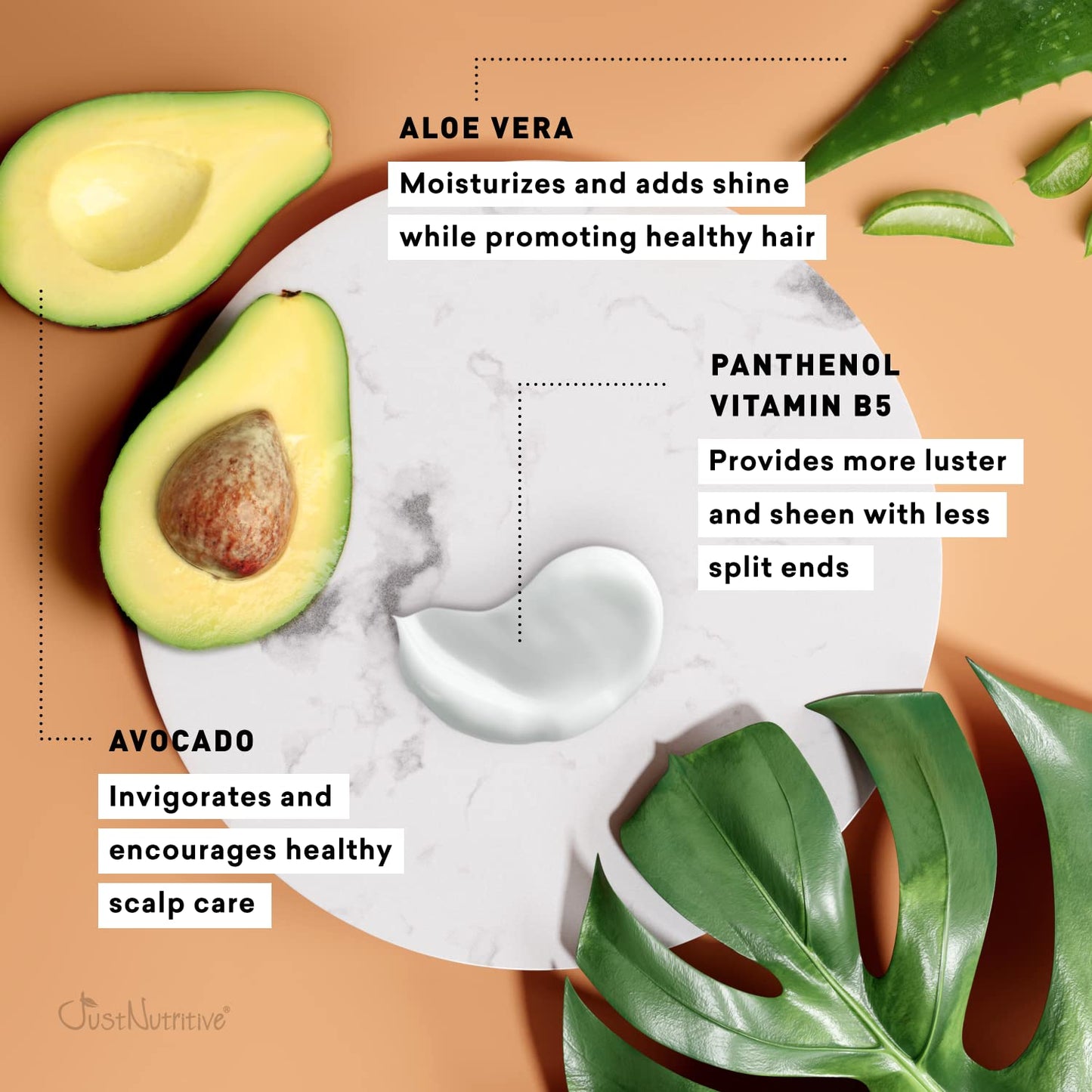 Just Nutritive Hair Loss Conditioner - Sulfate-Free, Color Safe, Strengthens & Nourishes Thinning Hair, Improves Volume & Texture, 16 oz