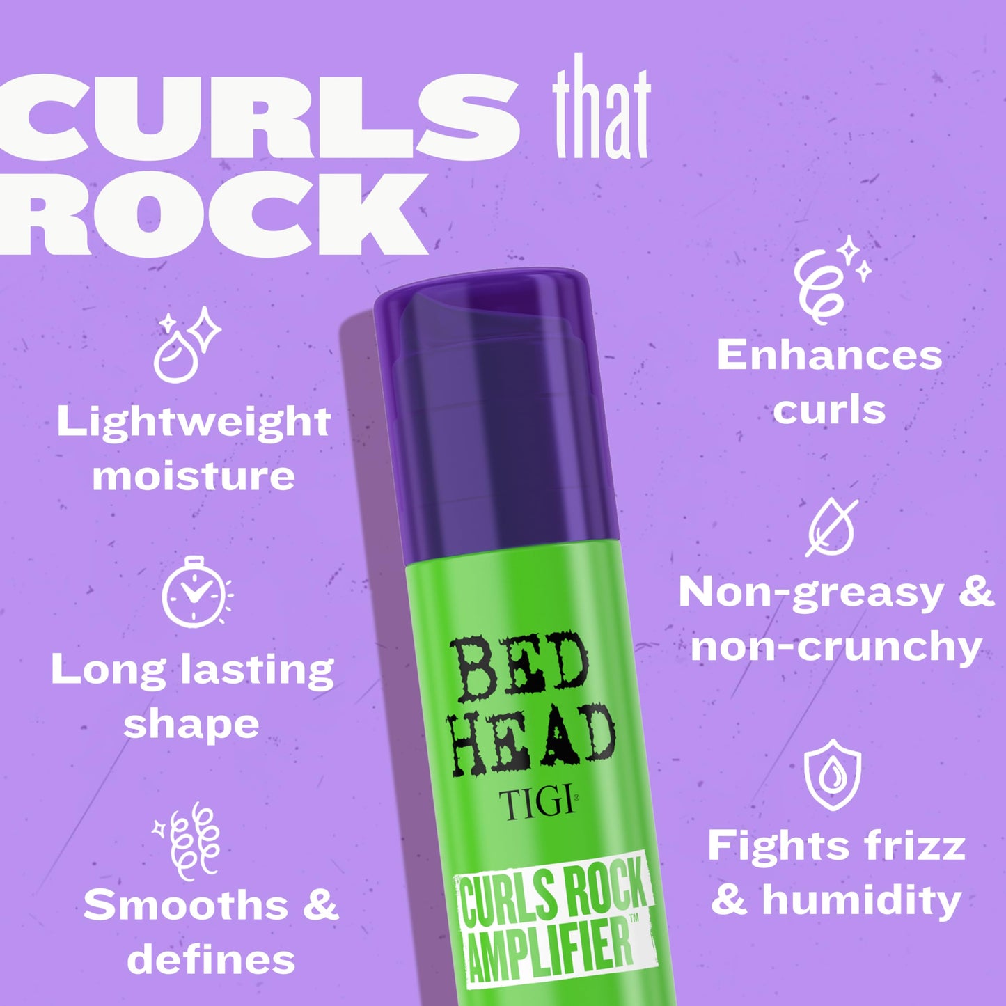 Bed Head by TIGI Curls Rock Amplifier – Curl Shaping and Defining Cream with Anti Frizz Protection for Beautifully Enhanced Curls and Waves, 3.38 fl oz