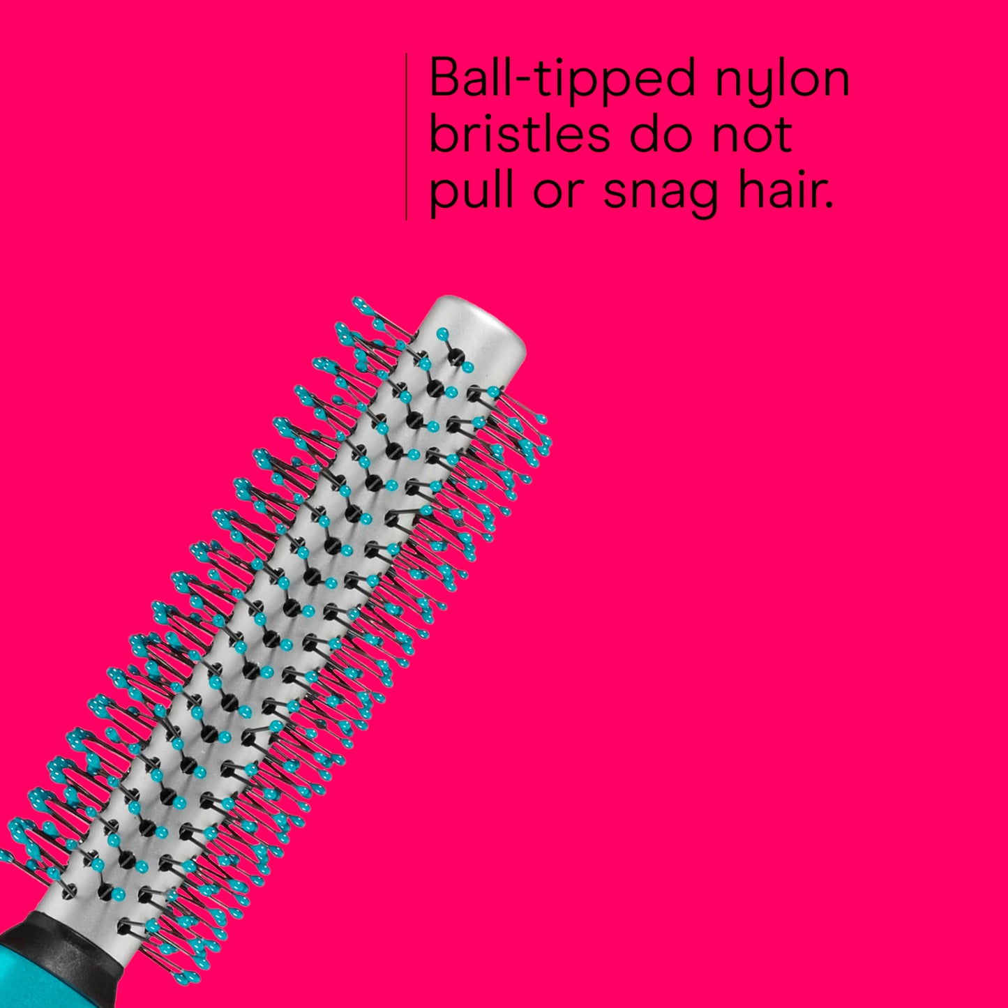 Conair Metal Round Hairbrush with Nylon Bristles – Adds Body & Fullness – Ideal for Blowouts, Short Hair & At-Home Styling