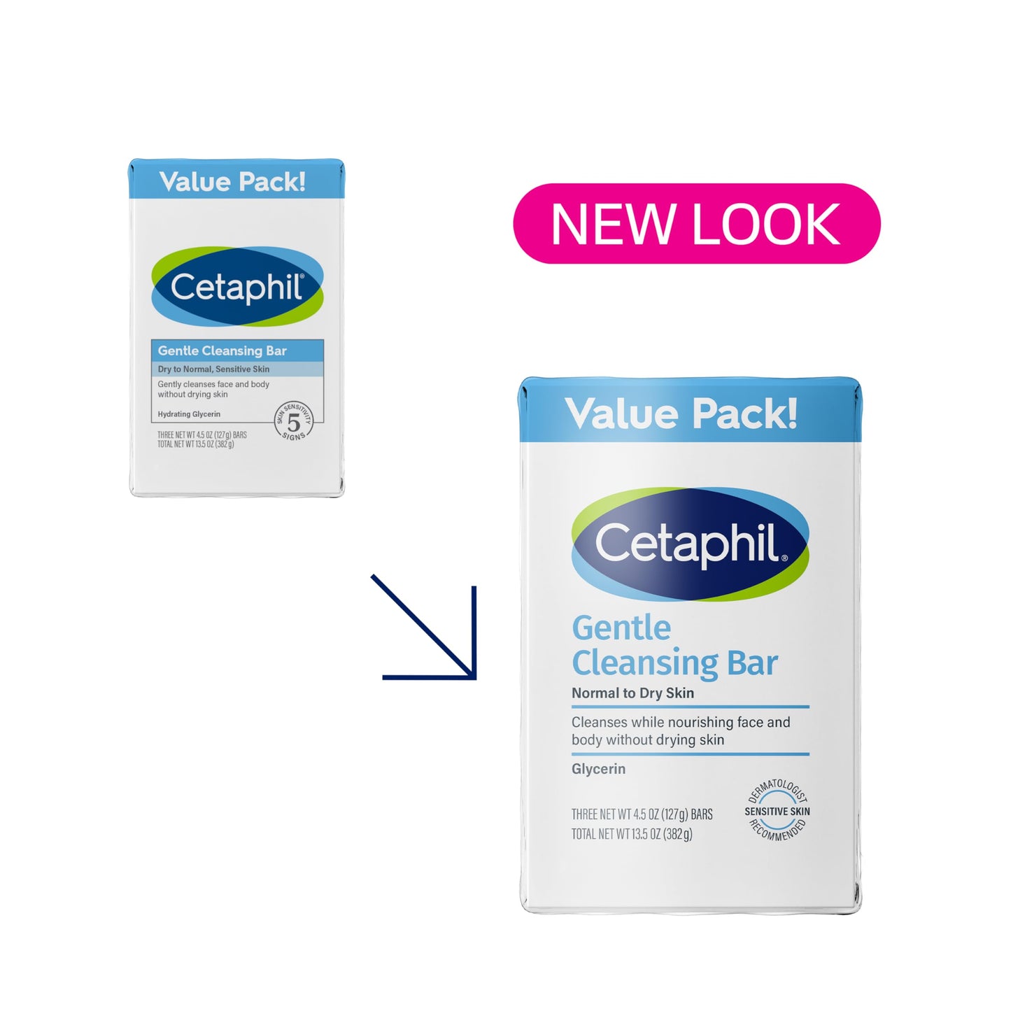 CETAPHIL Gentle Cleansing Bar 4.5oz, Pack of 3 – Nourishing, Non-Comedogenic Bar for Dry & Sensitive Skin, Non-Irritating