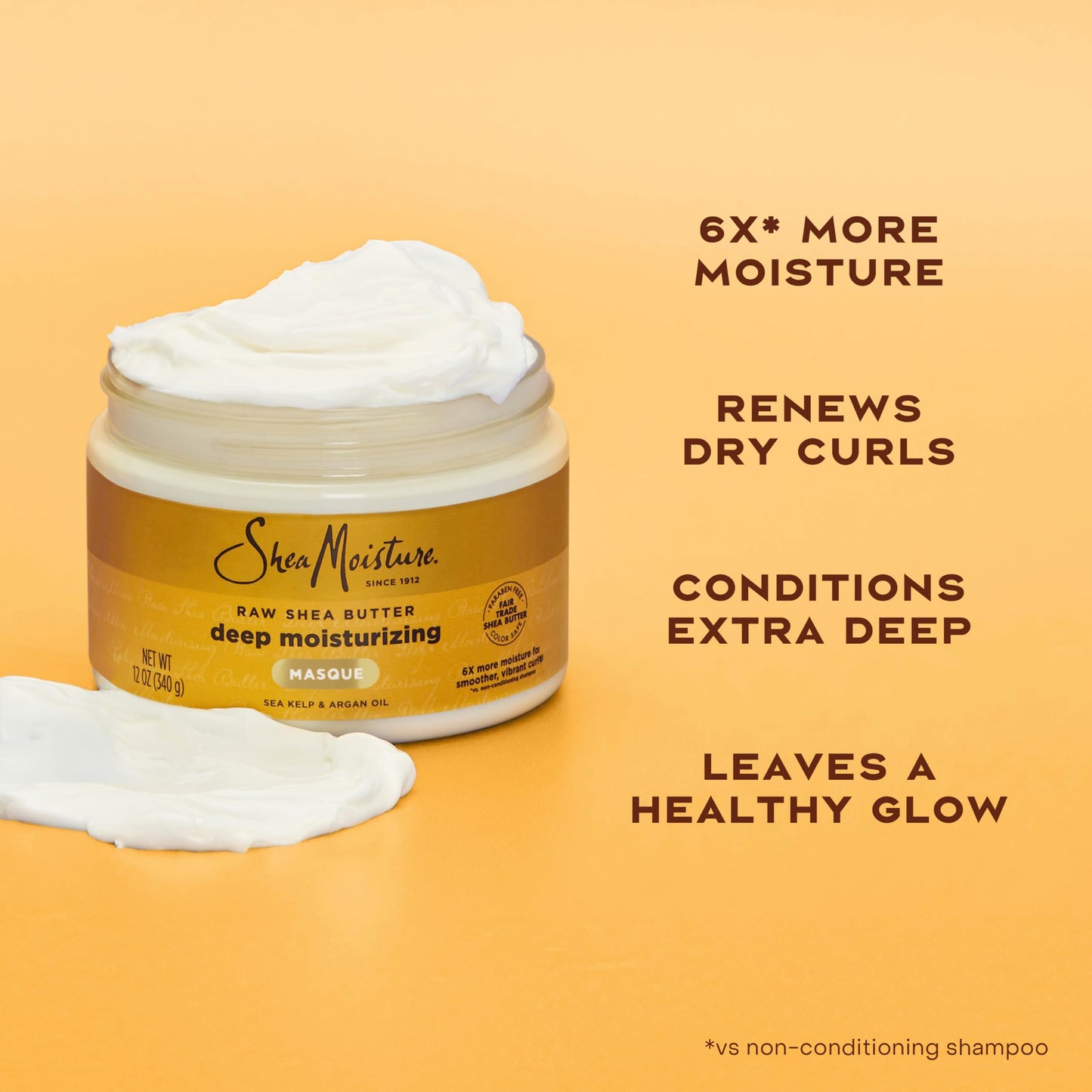 SheaMoisture Raw Shea Butter Deep Moisturizing Hair Masque 11.5 oz | Deep Conditioner for Curly Hair | Hydrating, Organic & Cruelty-Free