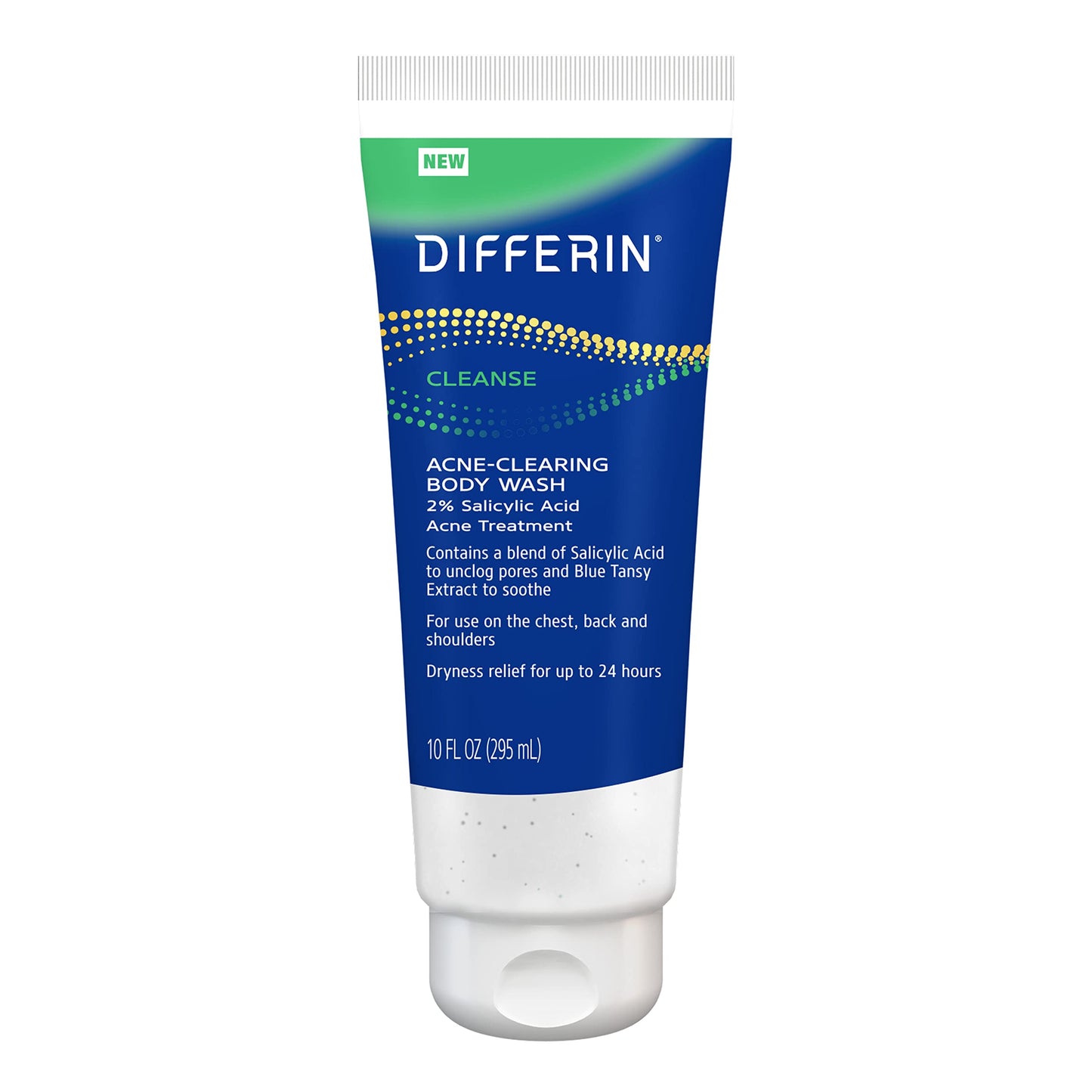 Differin Acne Body Wash – Salicylic Acid Cleanser for Back, Chest & Shoulders, Cream-to-Lather Formula, 10 oz, by Differin