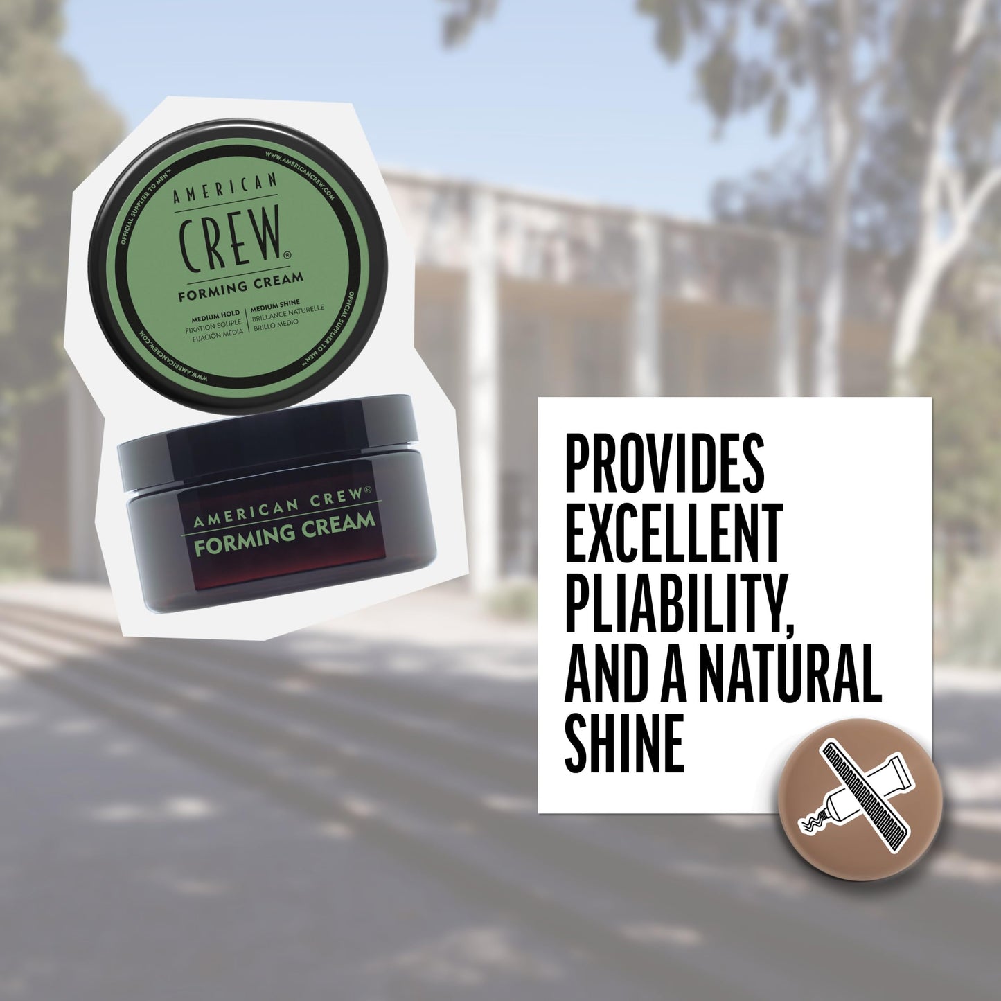 American Crew Men's Hair Forming Cream, Like Hair Gel with Medium Hold & Medium Shine, 3 oz