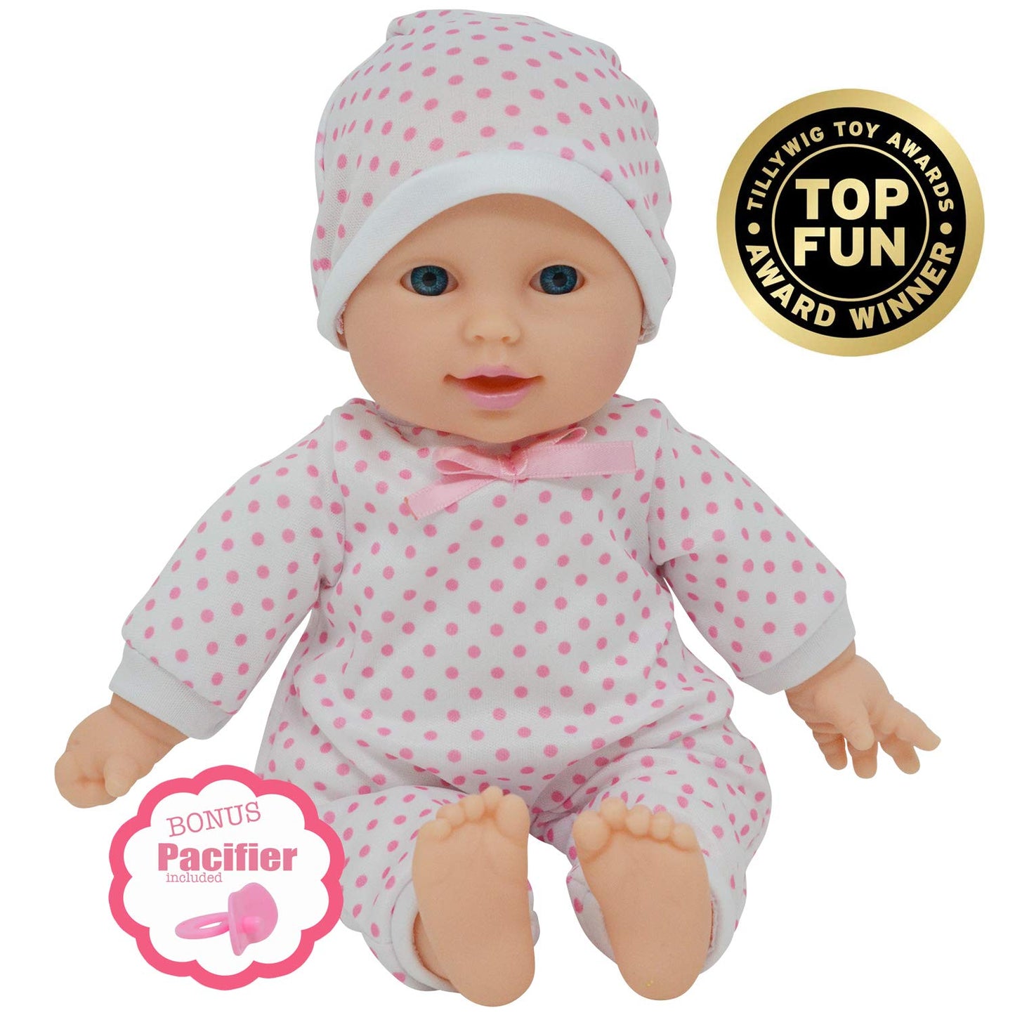 11 inch Soft Body Boy Baby Doll in Gift Box - Doll Pacifier Included -Toy Dolls for Boys and Toddlers (Caucasian)