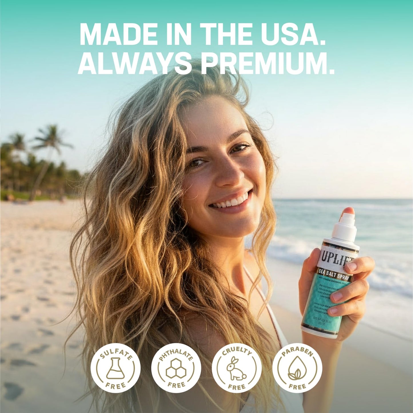 Uplift Provisions Sea Salt Spray 5.5 oz – Adds Texture & Volume for Beach Waves, Enhances Curls, Boosts Fine or Thin Hair, Lightweight Hold