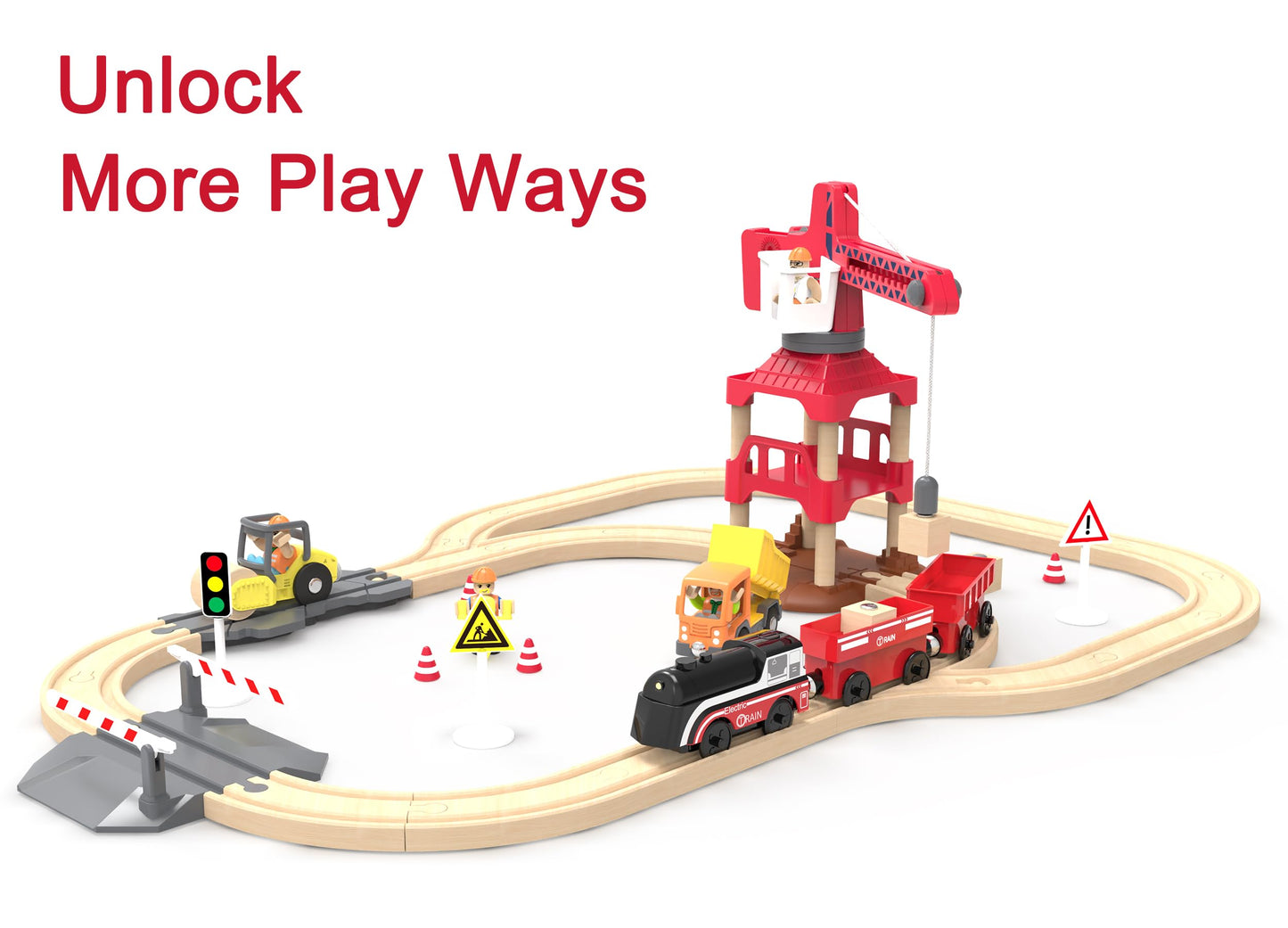 Battery Operated Train Set for Wooden Tracks – 3Pcs Motorized Electric Trains for Toddlers Ages 3+, Compatible with Thomas, Brio & More