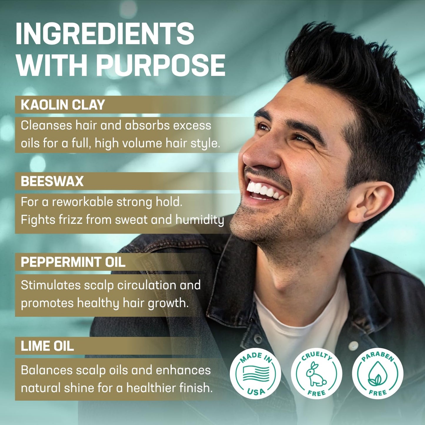 Uplift Provisions Company Styling Compound – Matte Hair Clay Pomade with Medium Hold – Natural Finish, Versatile Styling for Men & Women, 3 oz