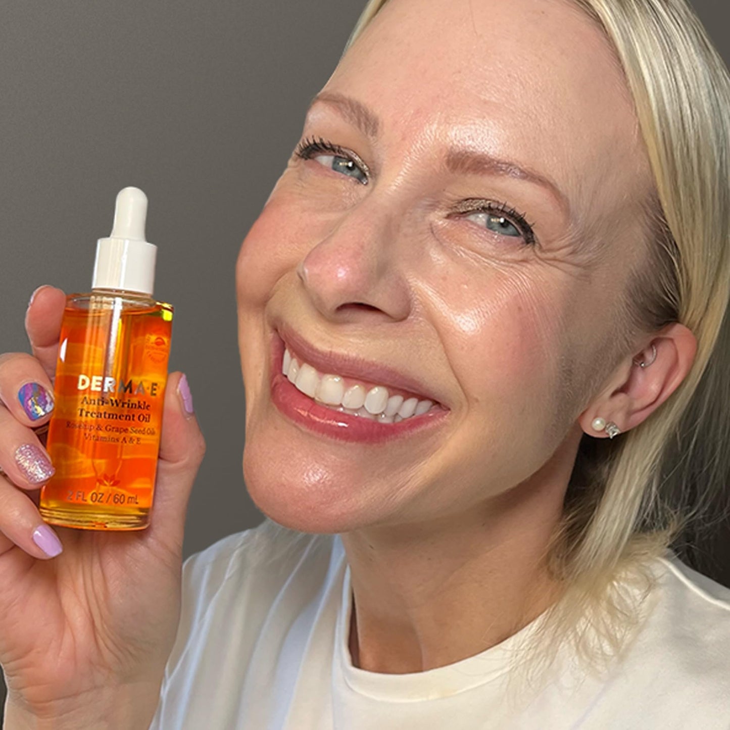 DERMA E Anti-Wrinkle Treatment Oil – Vitamin A & E Face Oil, Fragrance-Free Anti-Aging Moisturizer for Youthful Skin, 2 oz